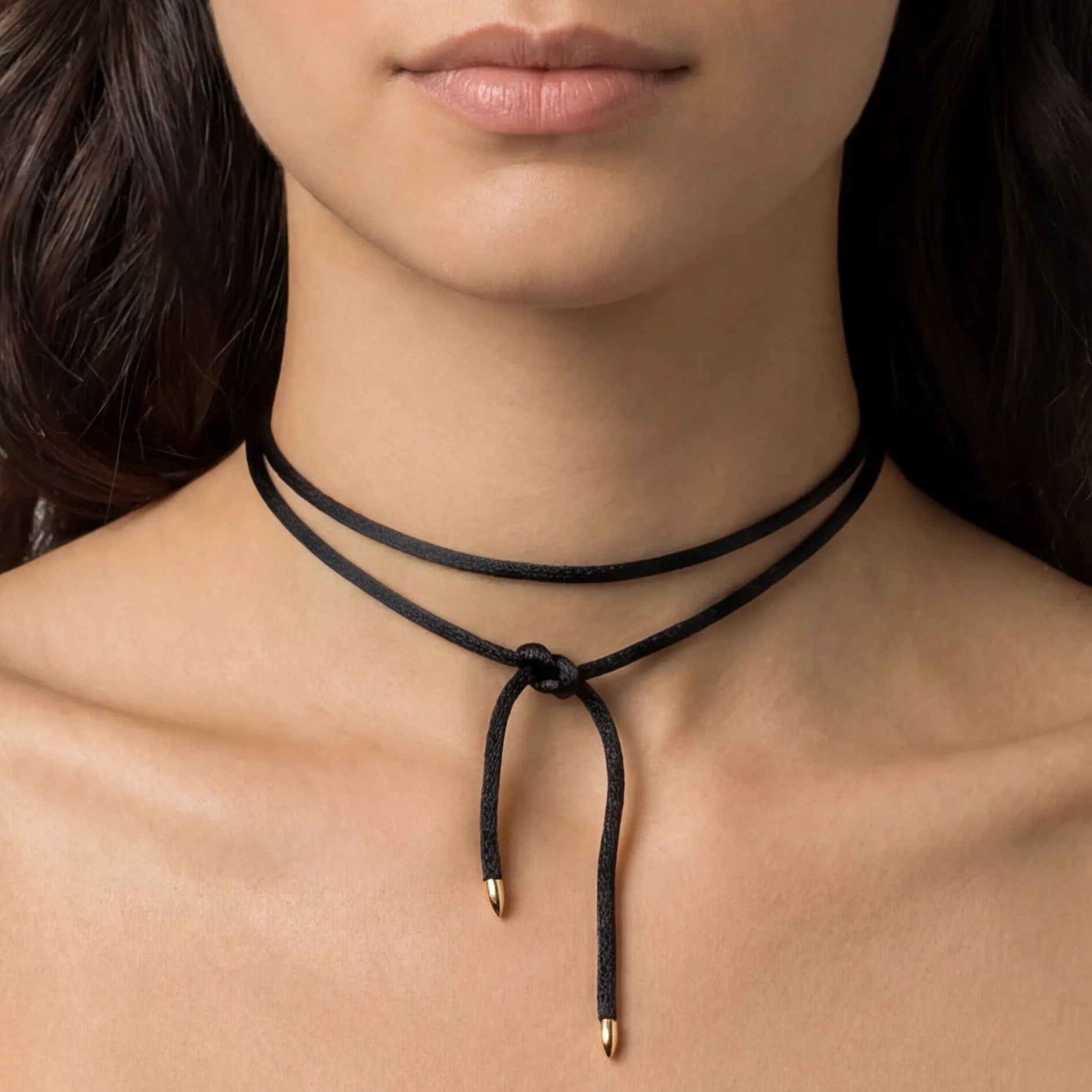 Kendall Black Satin Cord Necklace