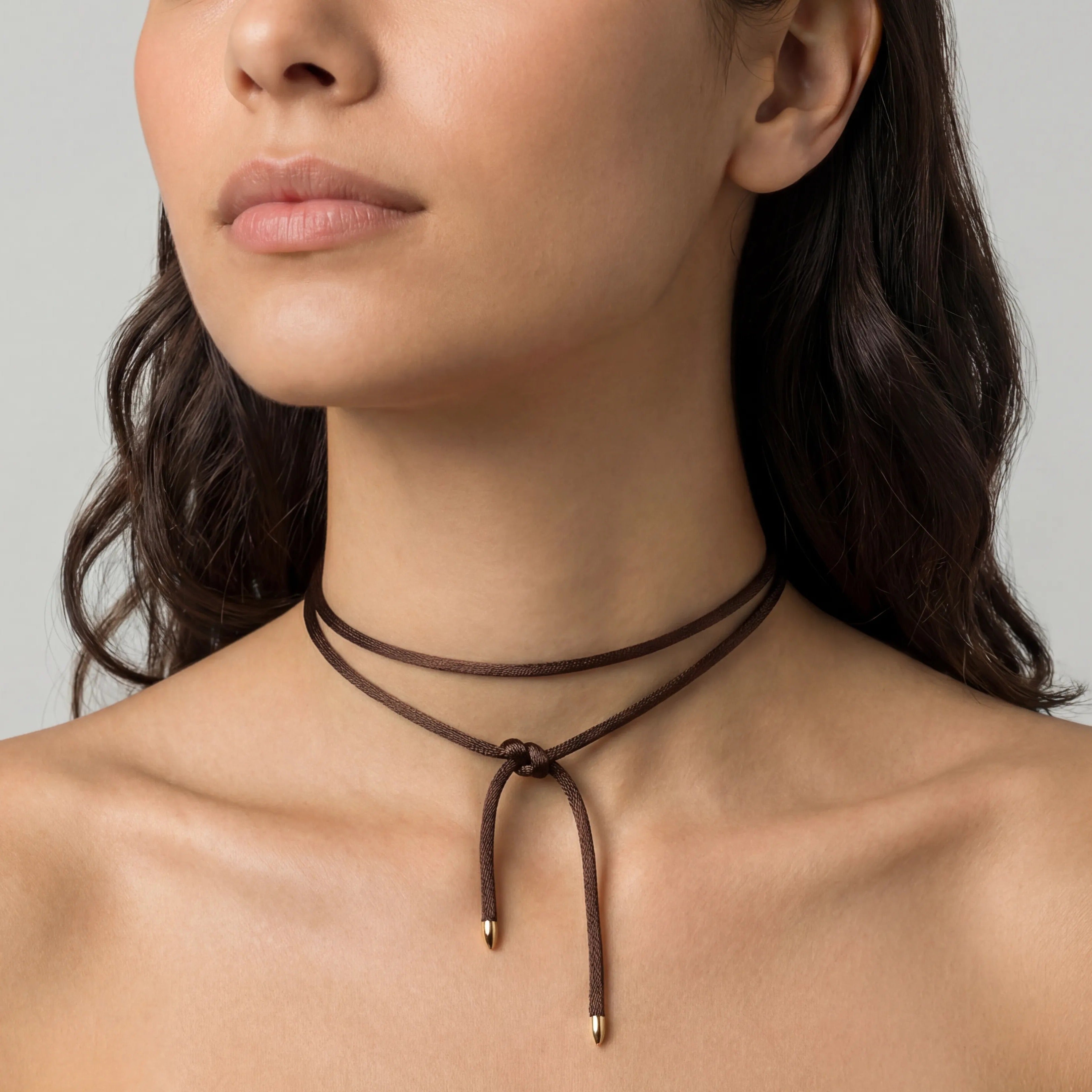Kendall Brown Satin Cord Necklace