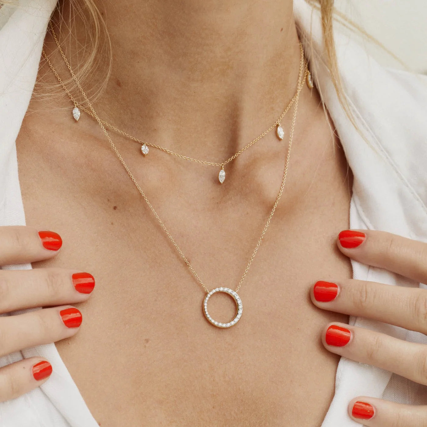 Asymmetrical Diamond Necklace N-14512 - Bomi Jewelers