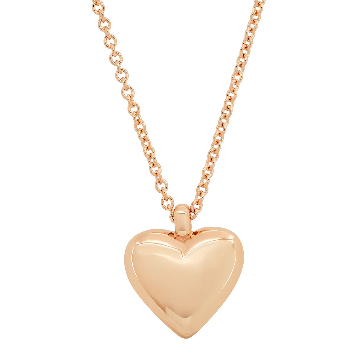 Small Reversible Diamond and Gold Puffy Heart Necklace