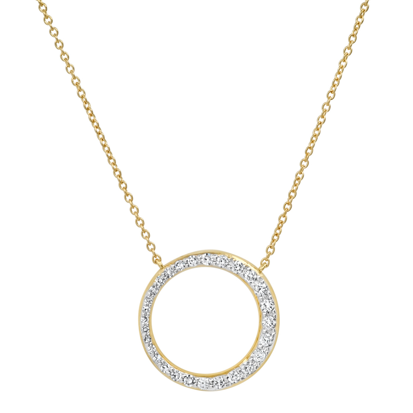 Small Asymmetrical Initial & Diamond Necklace - 14K White – BYCHARI