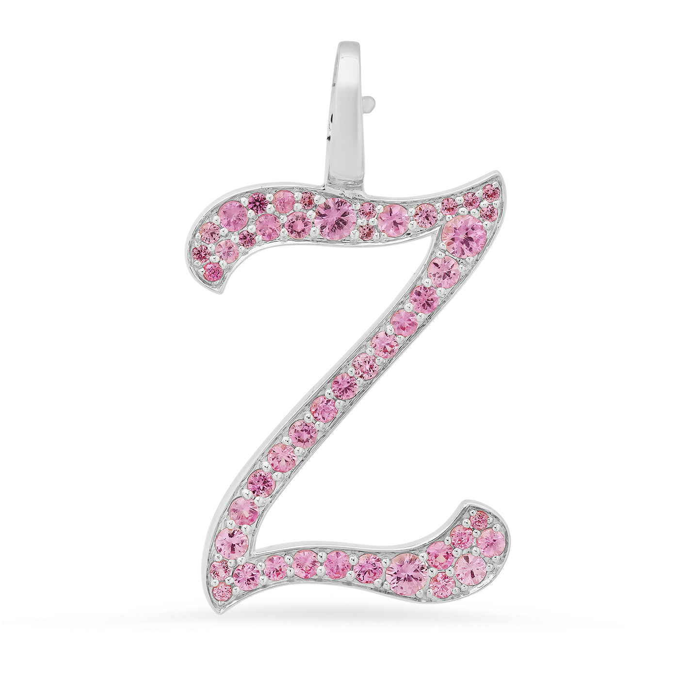 Pink Sapphire Letter Pendant