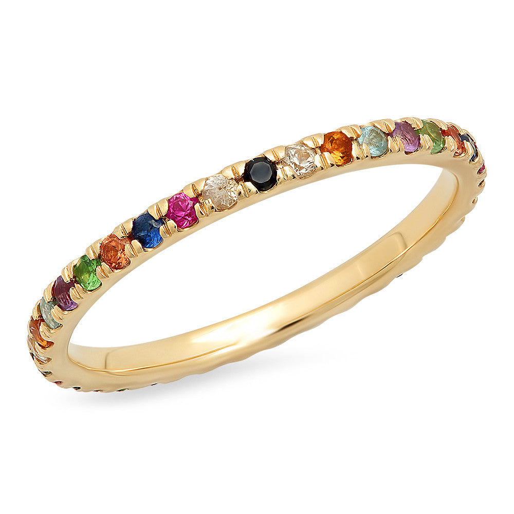 Multicolored Gemstone Eternity Band