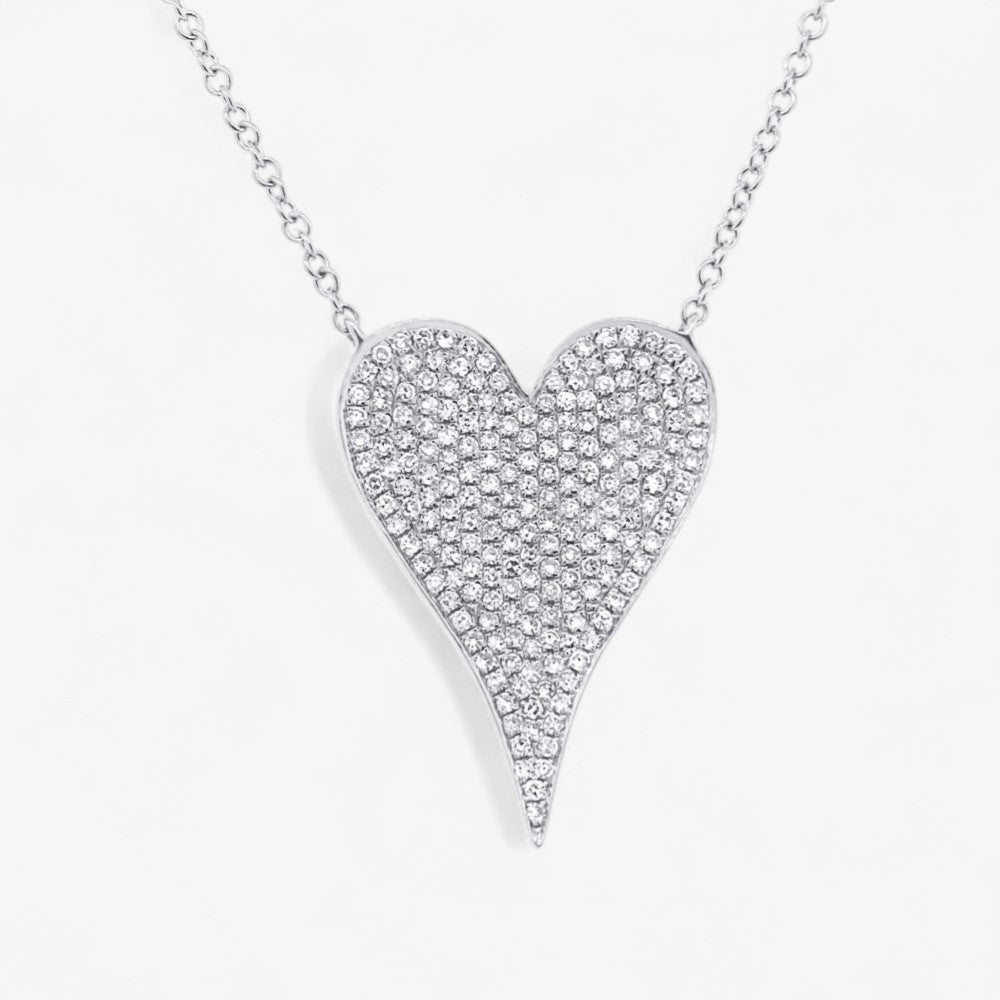 Medium Pave Heart Necklace
