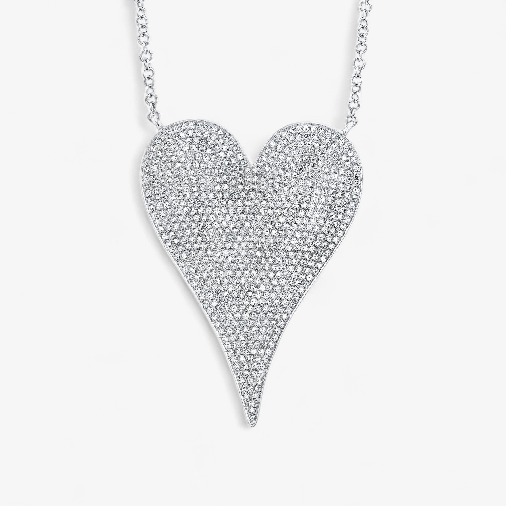 Jumbo Pave Heart Necklace