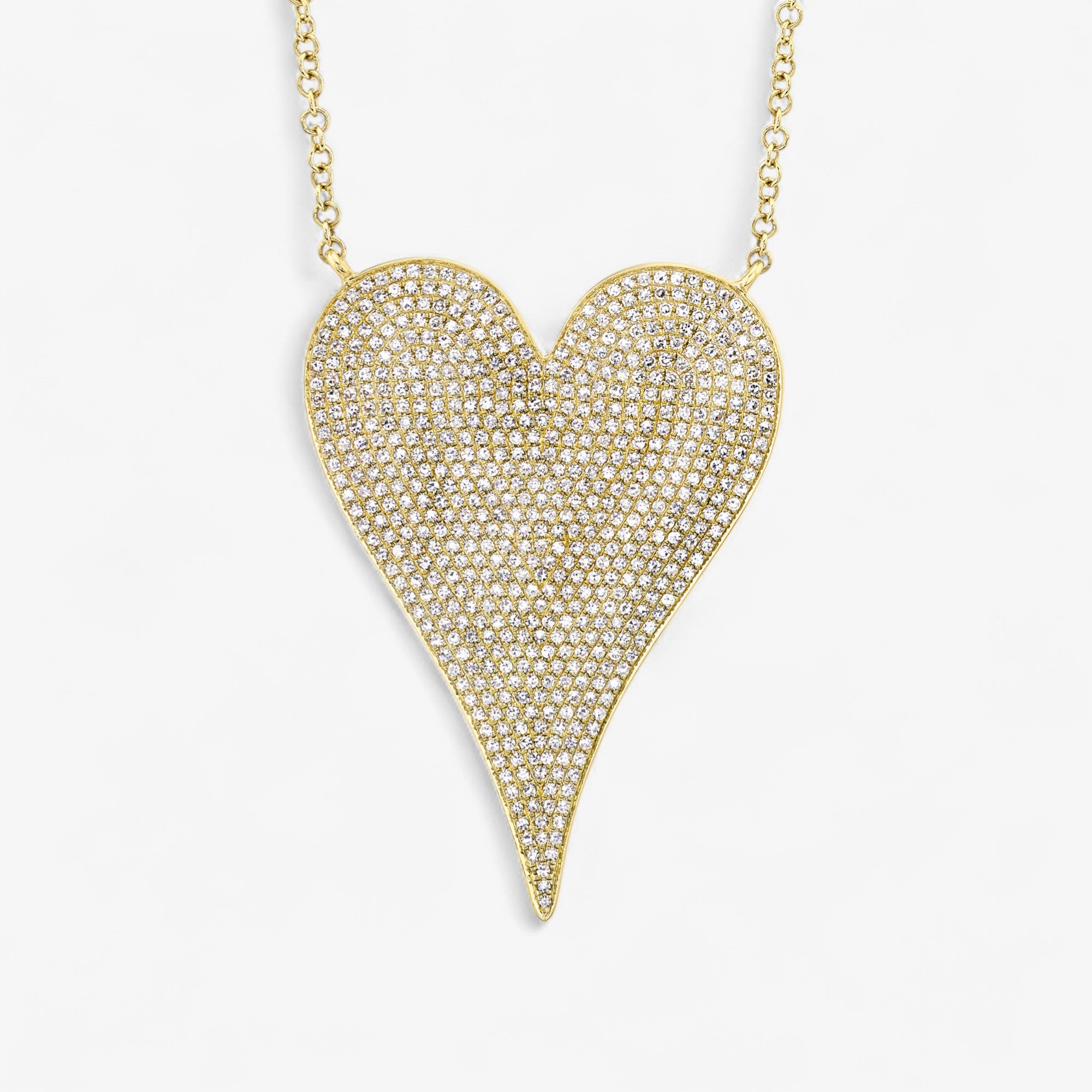 Jumbo Pave Heart Necklace