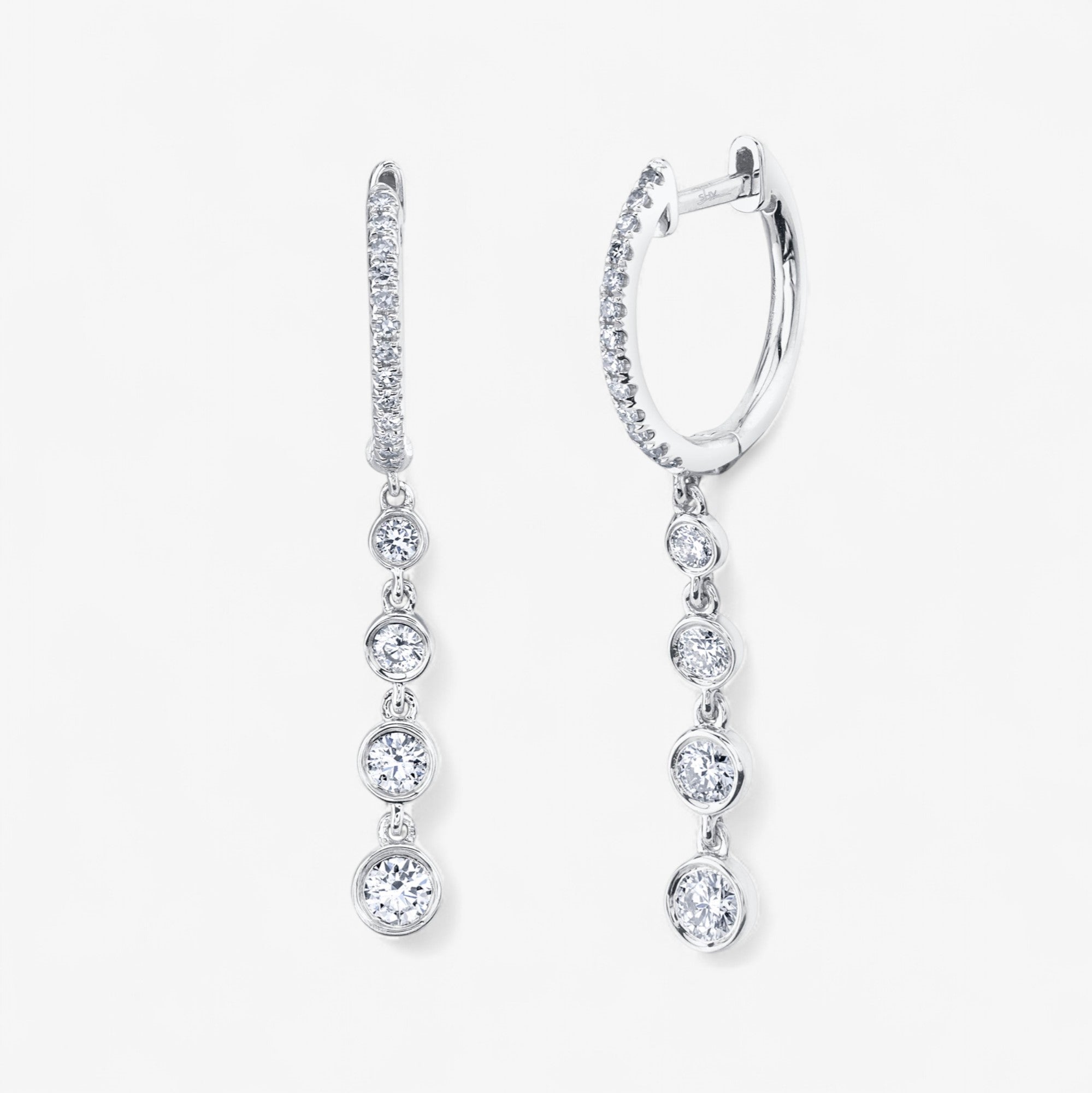 Pave Huggie with Graduated Bezel Drop