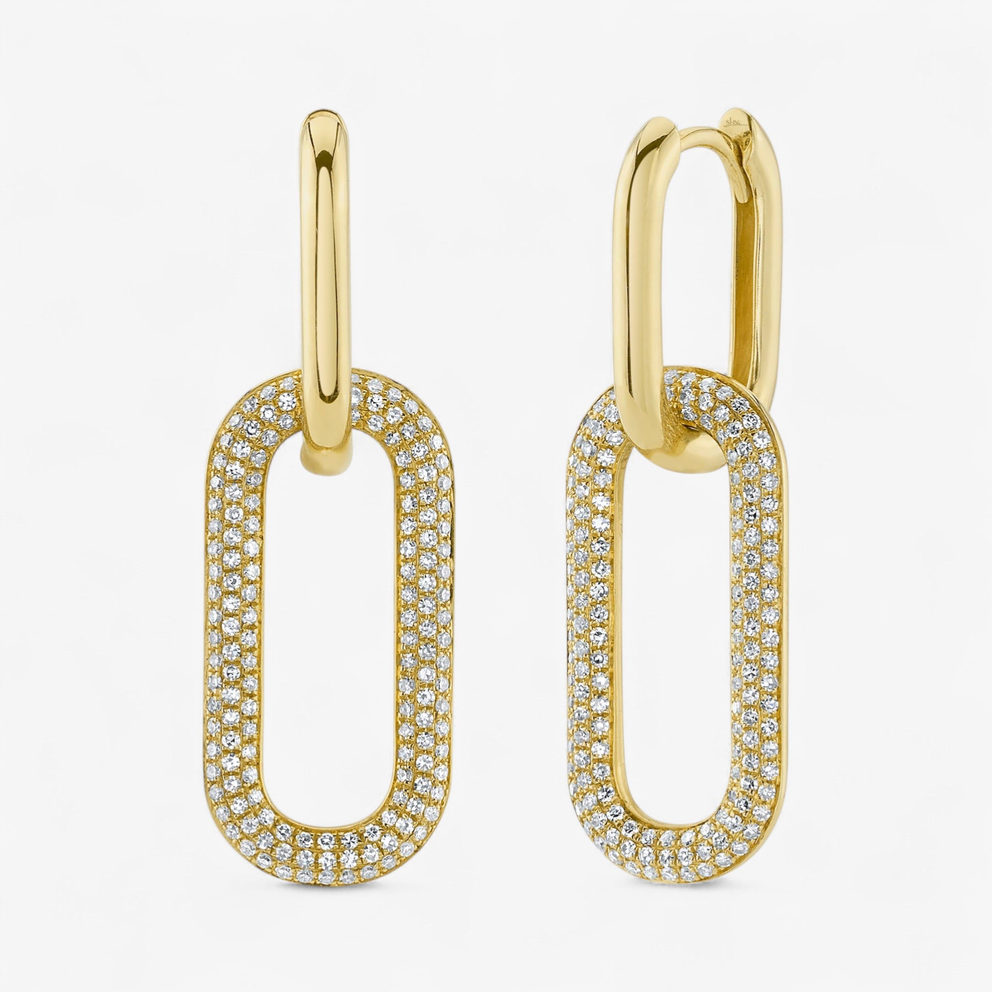 Paperclip Diamond Drop Earrings