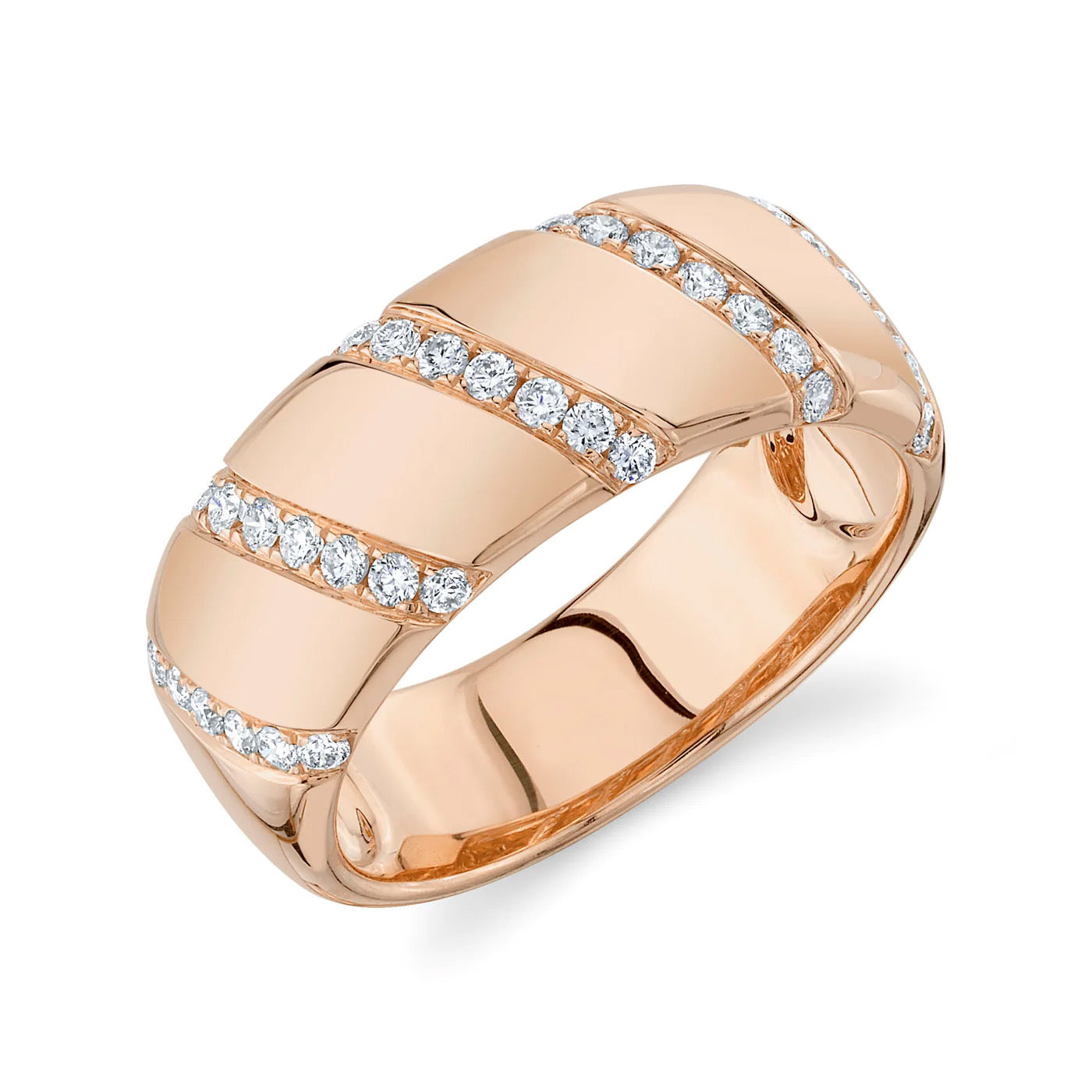 Gold and Diamond Stripe Ring