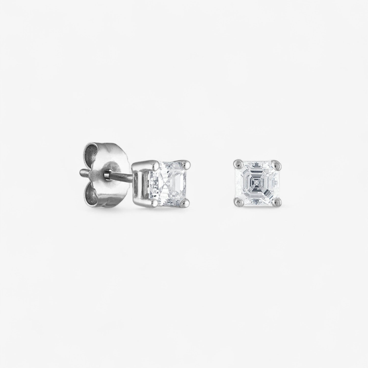 Asscher Diamond Stud Earrings