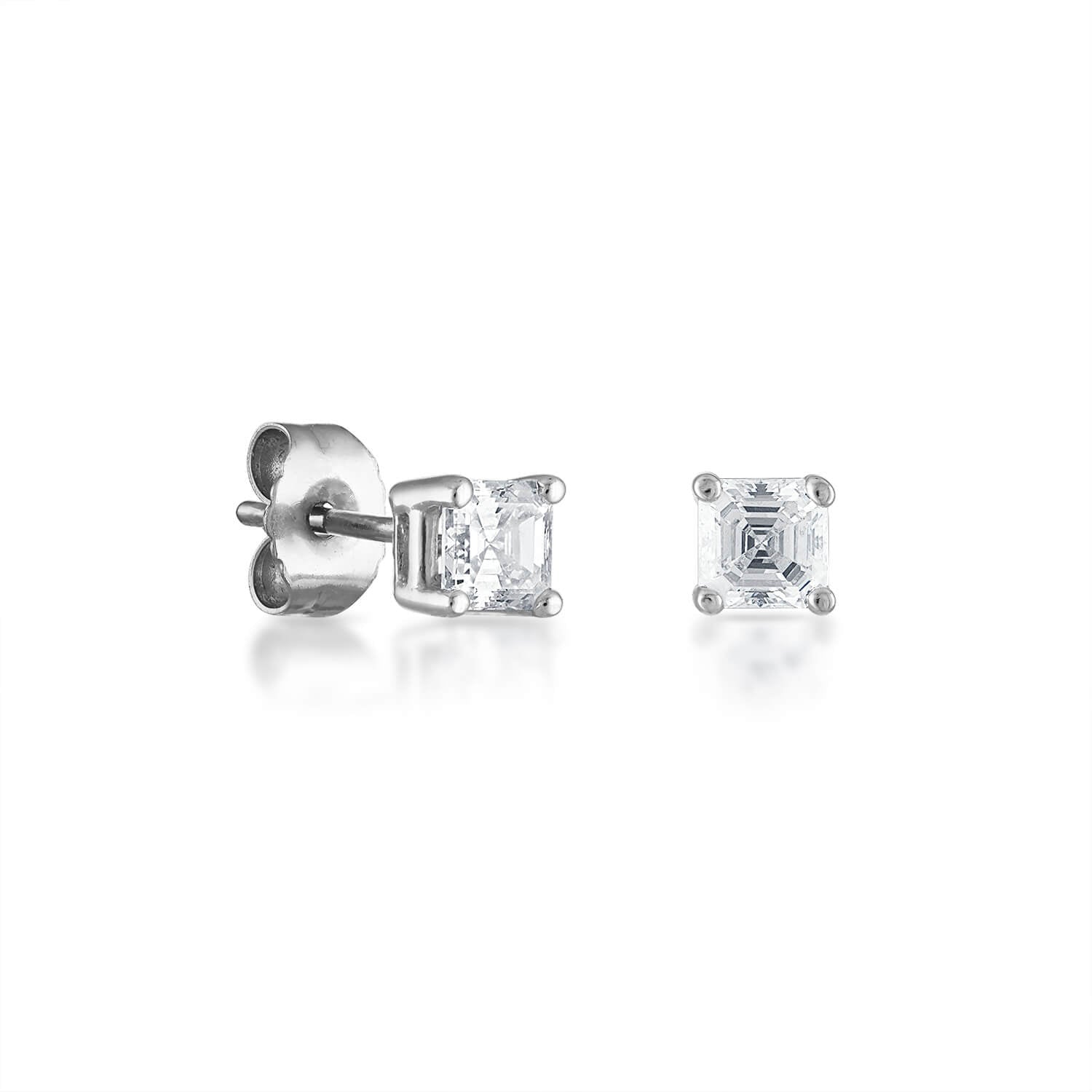 Asscher Diamond Stud Earrings