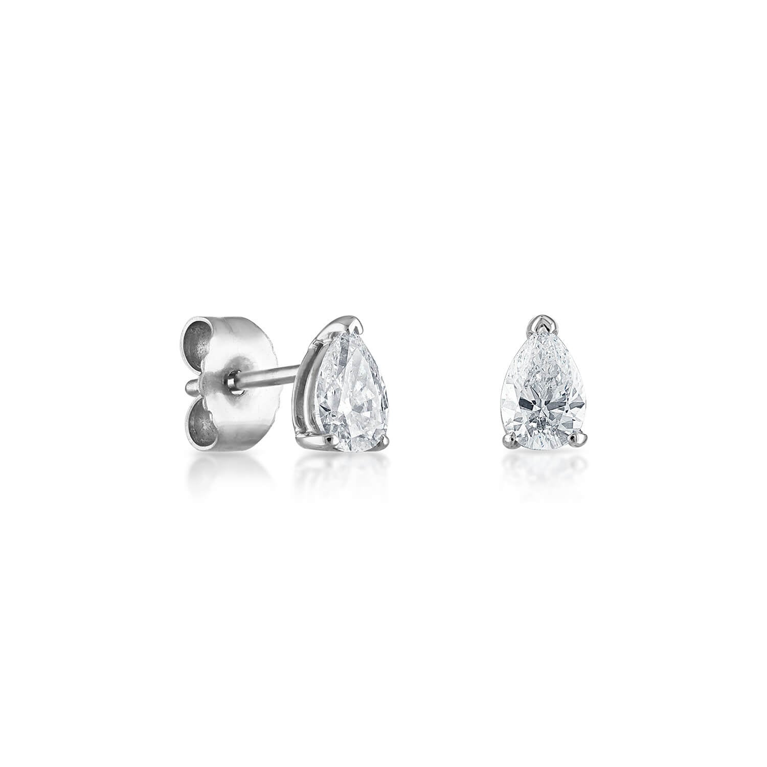 Pear Diamond Stud Earrings