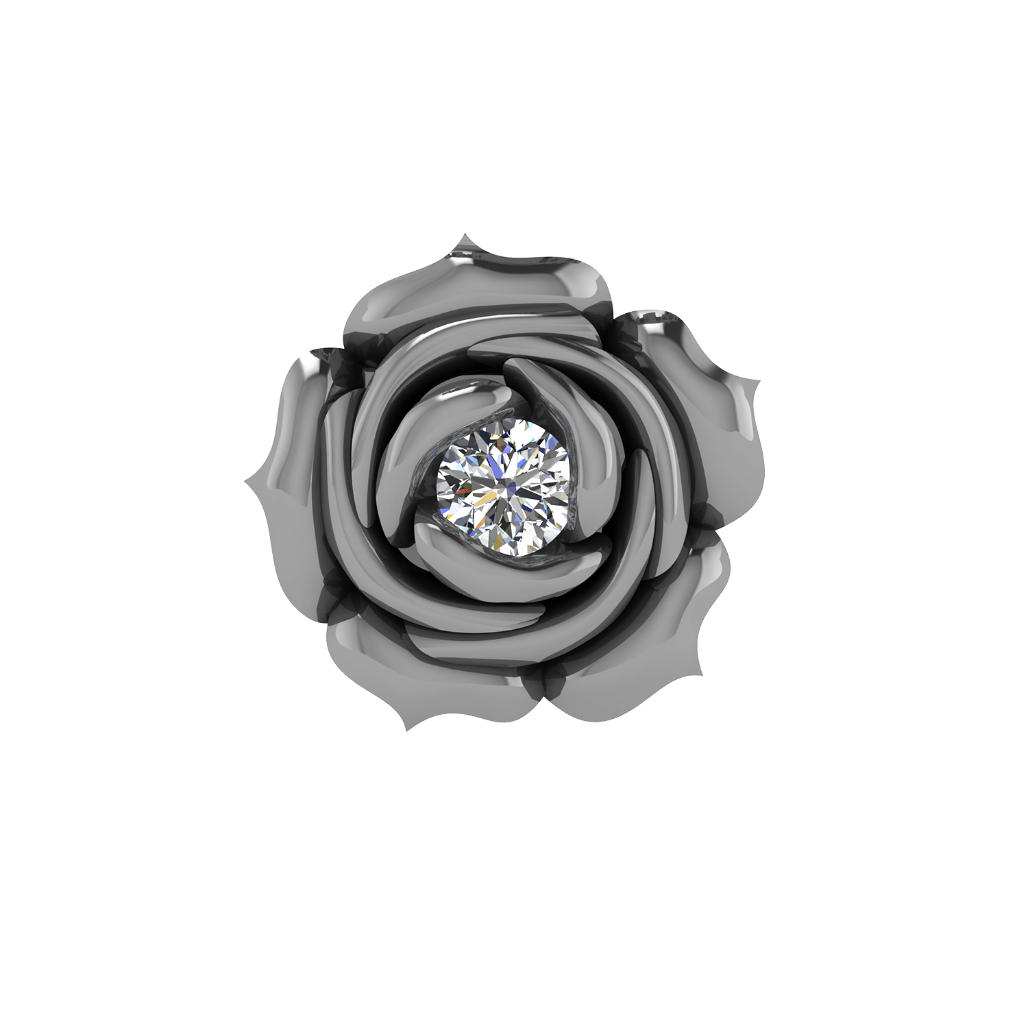 Jumbo Rose Slider Charm Black Rhodium