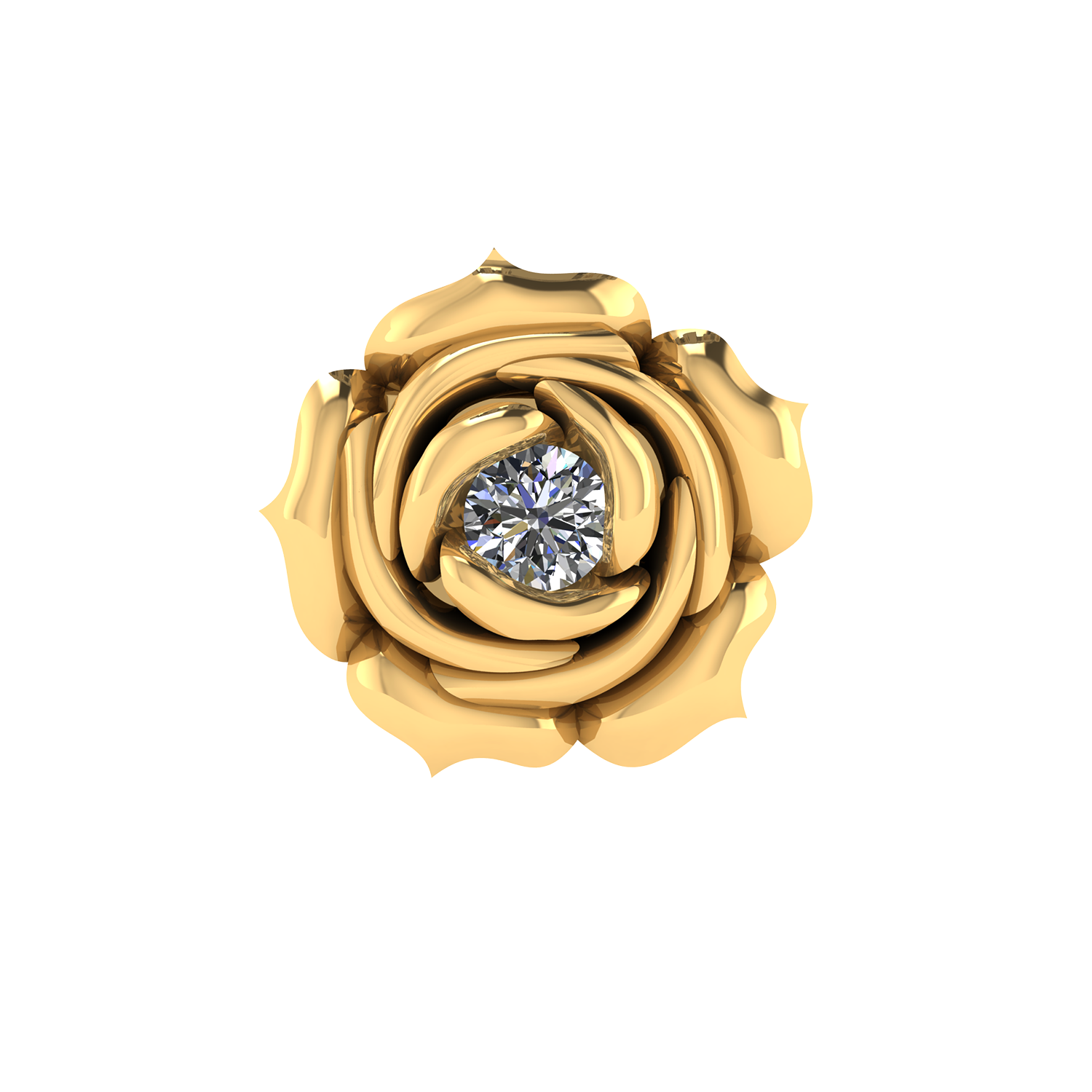Jumbo Rose Slider Charm 18K Yellow Gold