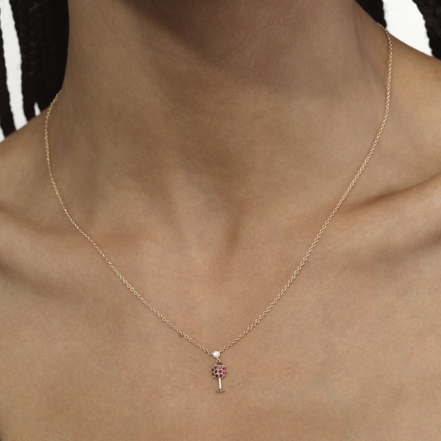 Cocktail Red Wine Chain Necklace