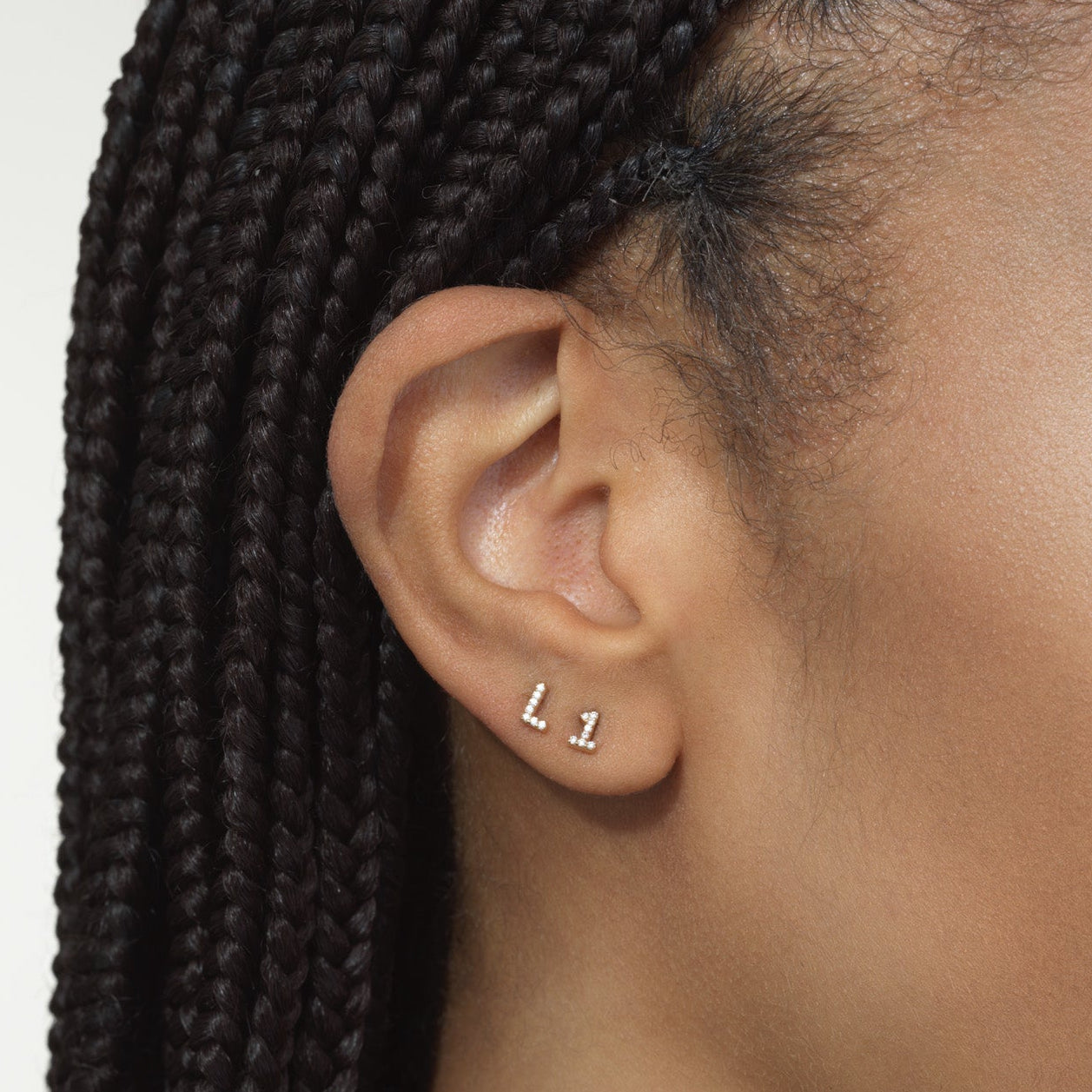 mini letter and number studs