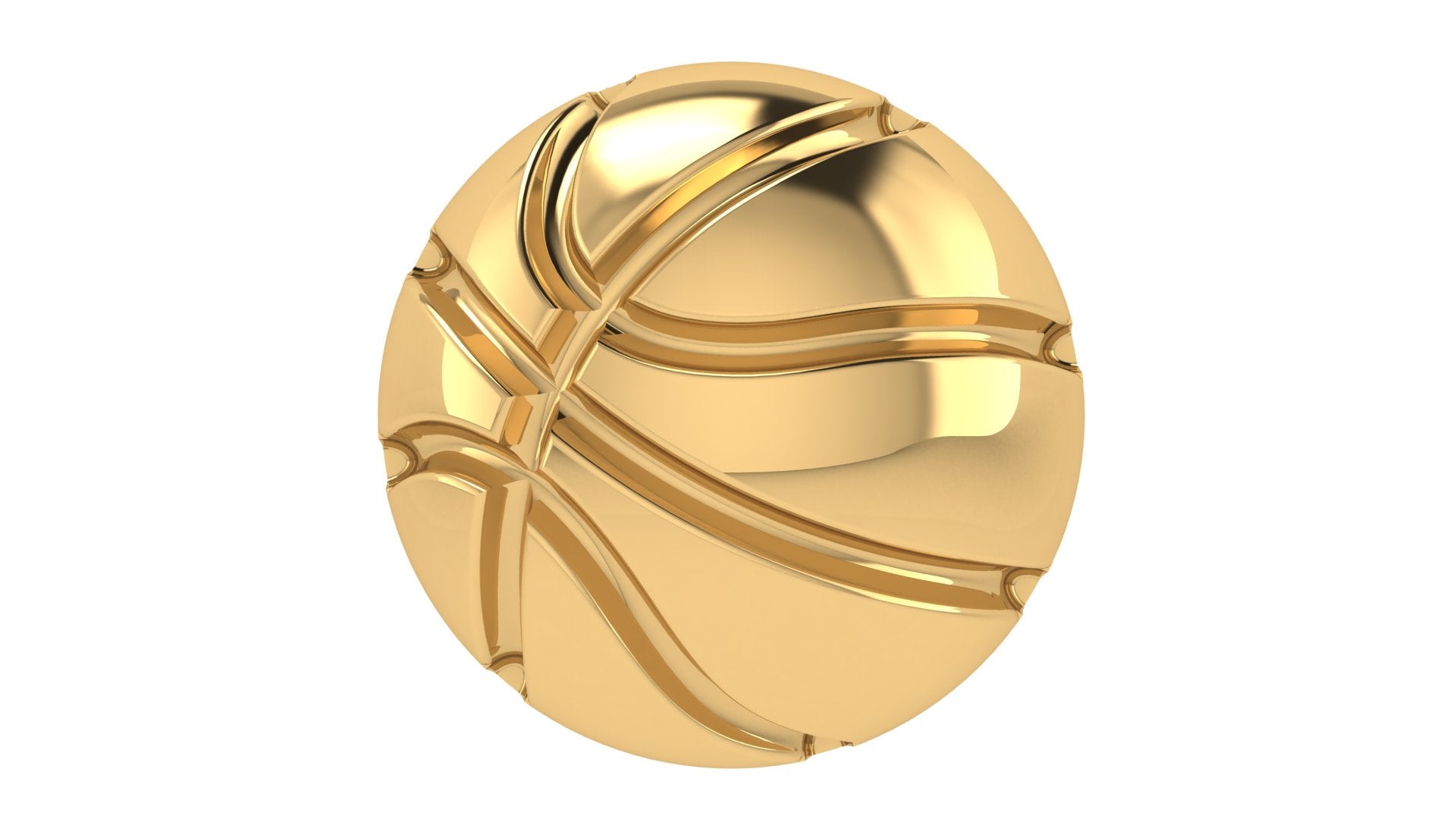 Solid Basketball Slider Charm 18K Yellow Gold