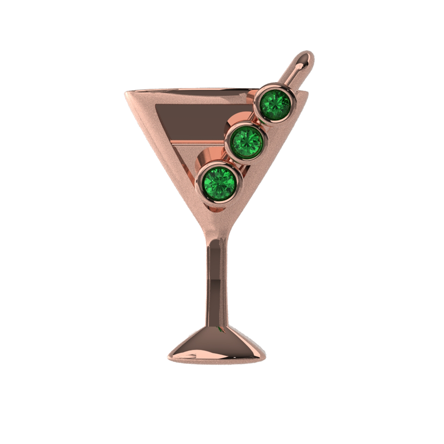 Slider Martini Glass Charm 18K Rose Gold