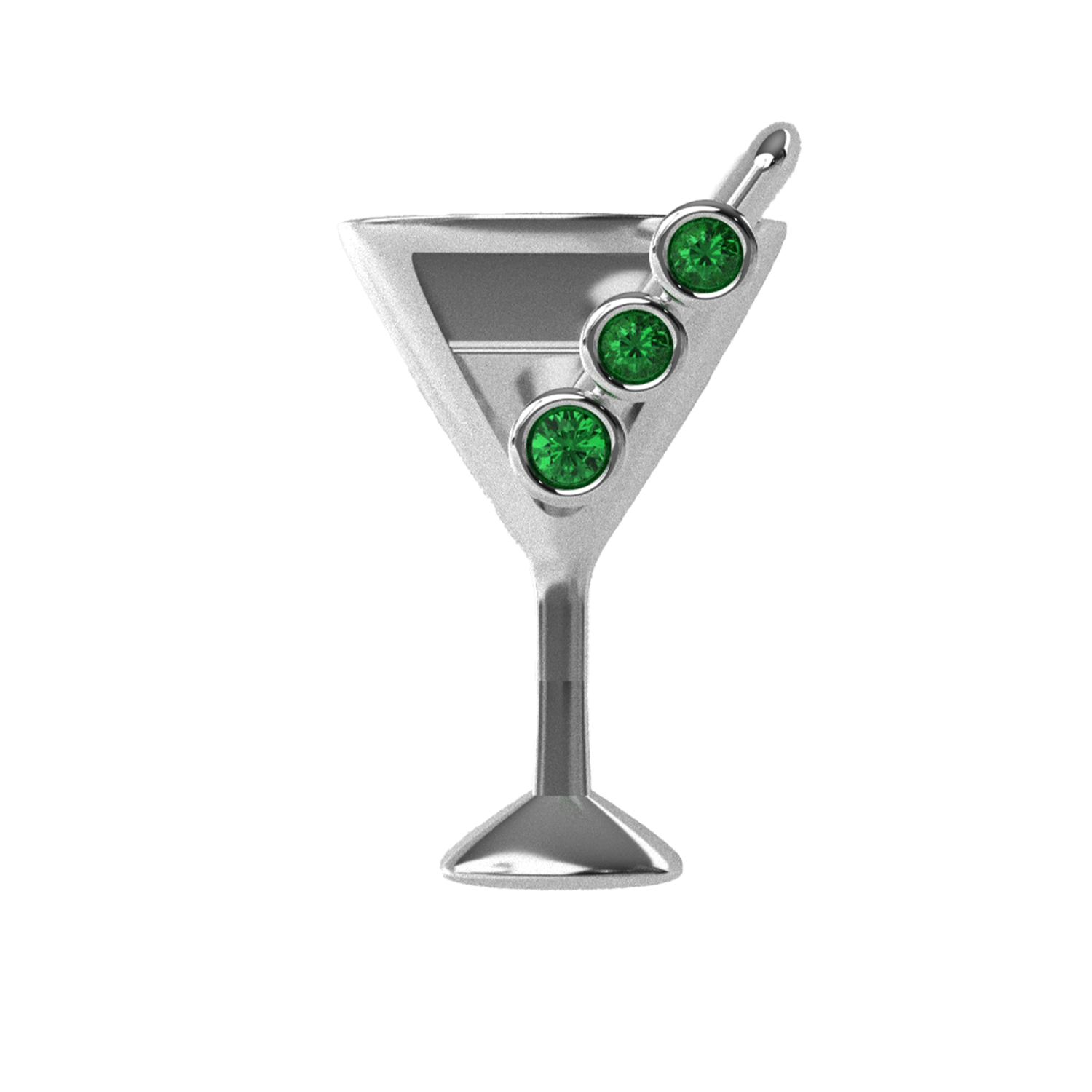 Slider Martini Glass Charm 18K White Gold