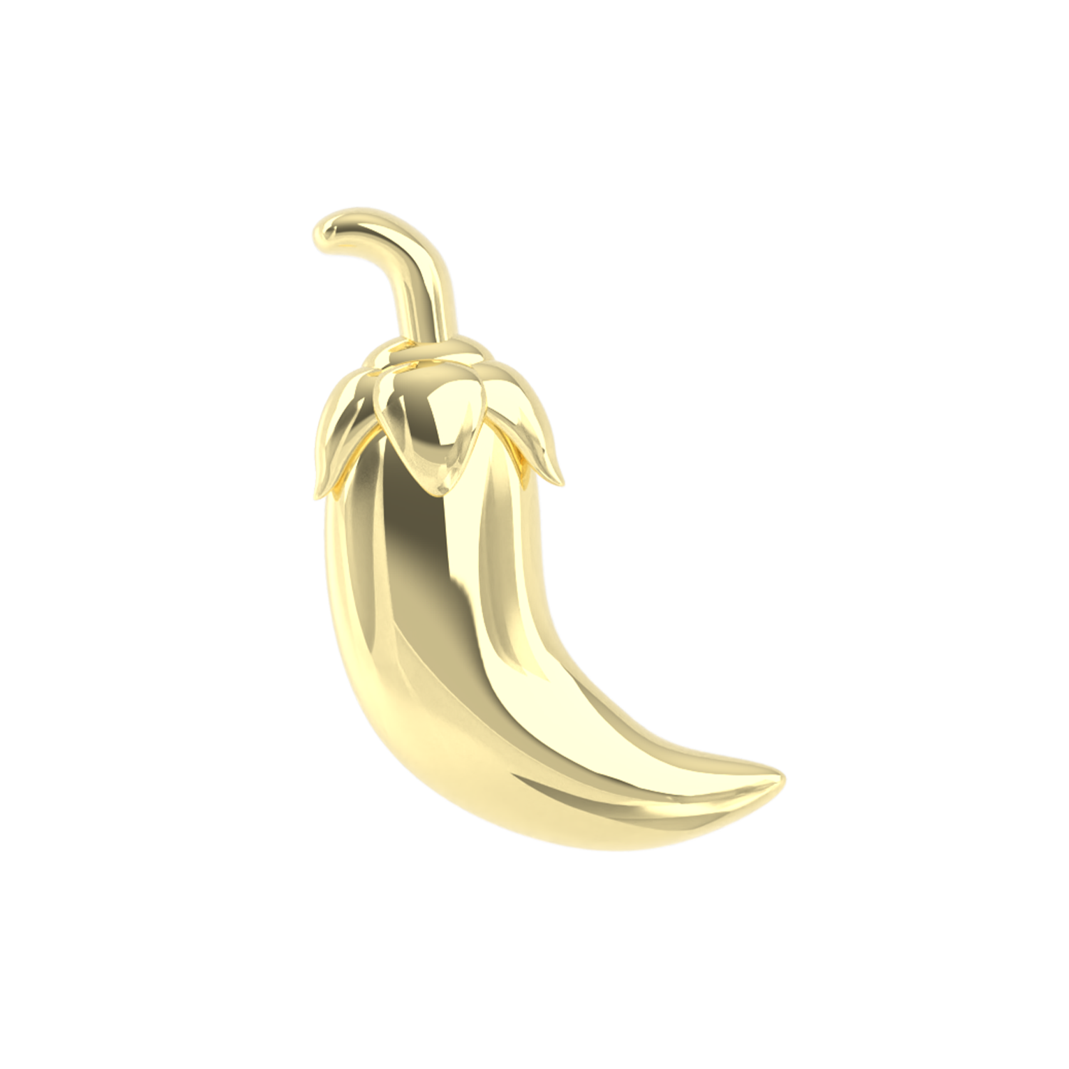 Gold Pepper Slider Necklace Charm 14K Yellow Gold