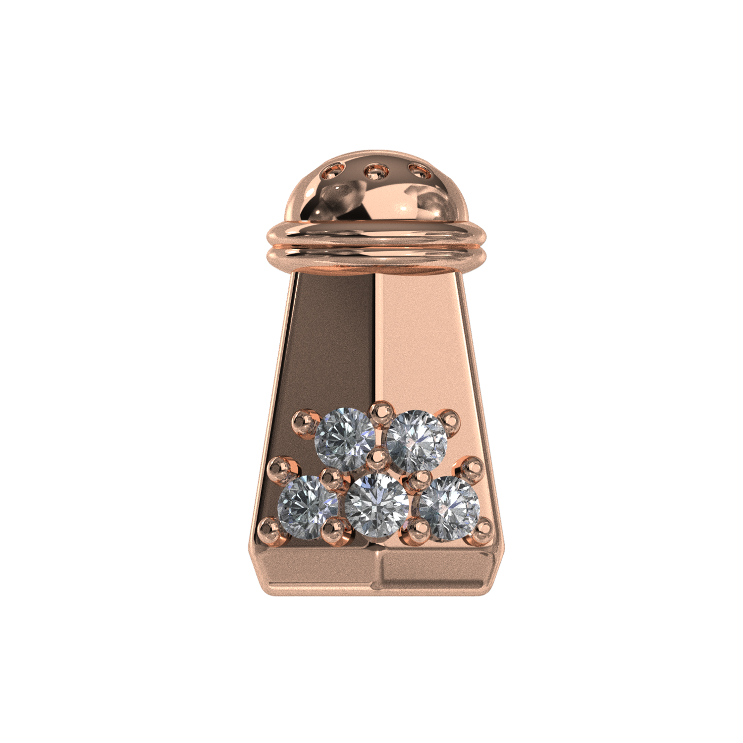 Slider Salt Shaker Charm 18K Rose Gold