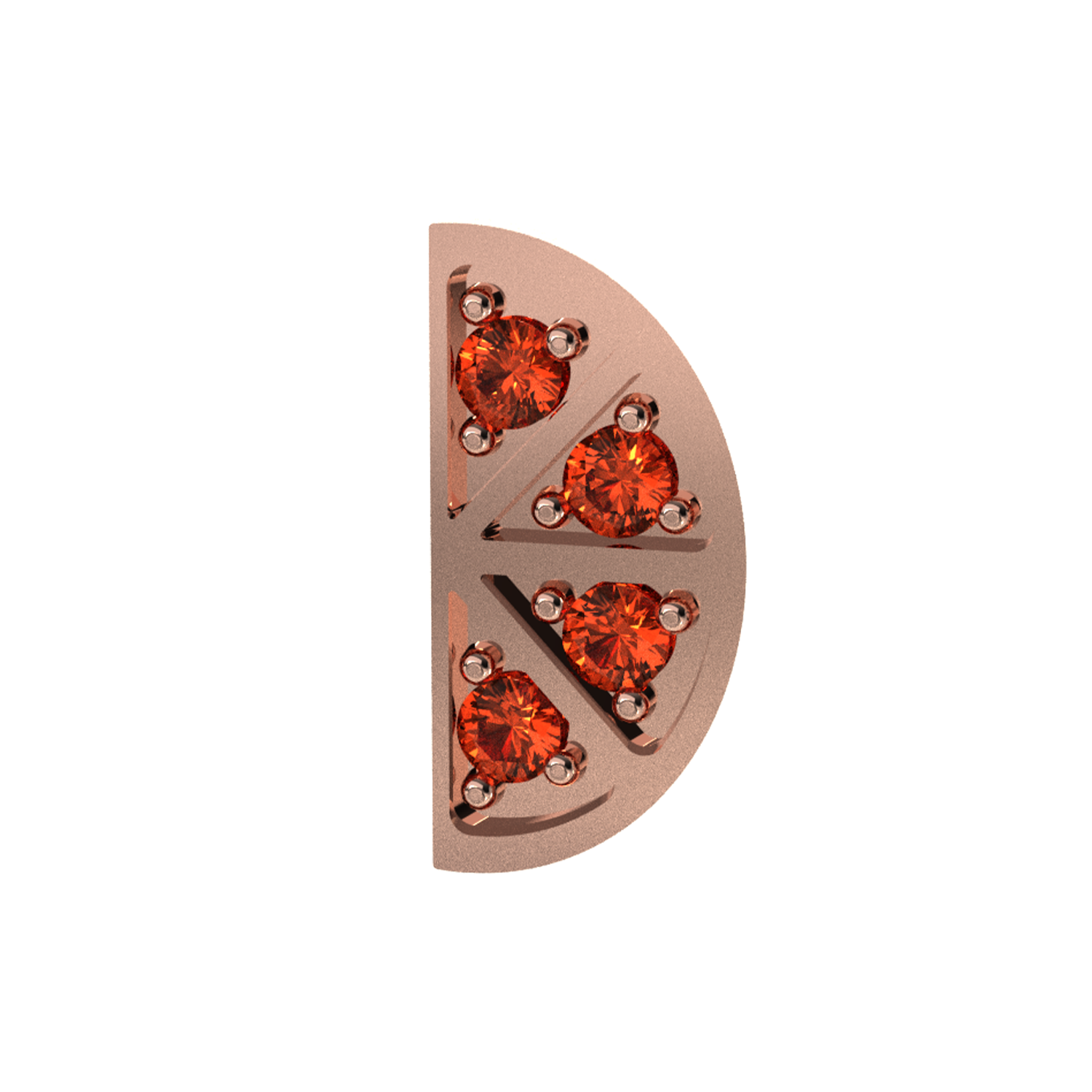 Slider Orange Slice Charm 18K Rose Gold