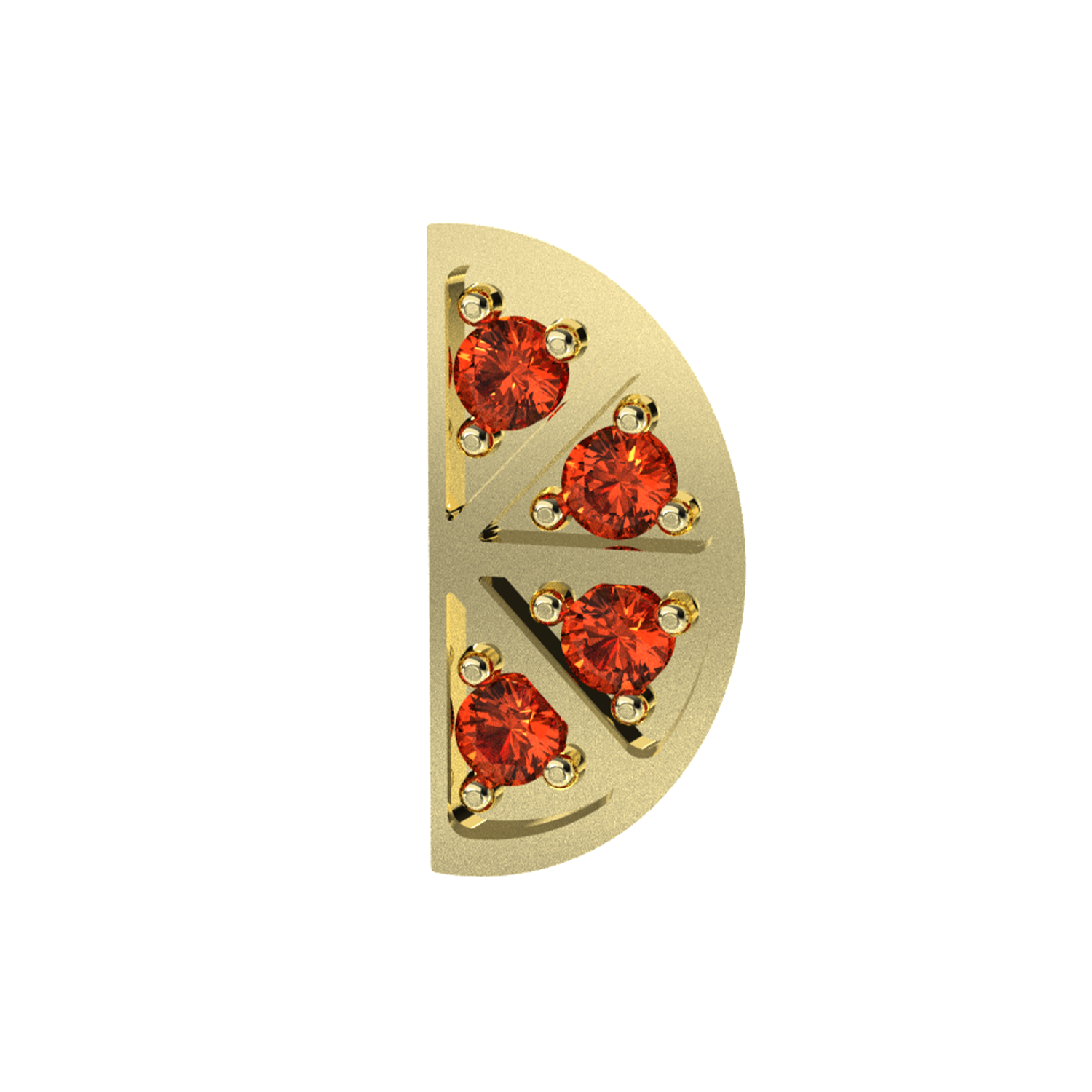 Slider Orange Slice Charm 18K Yellow Gold