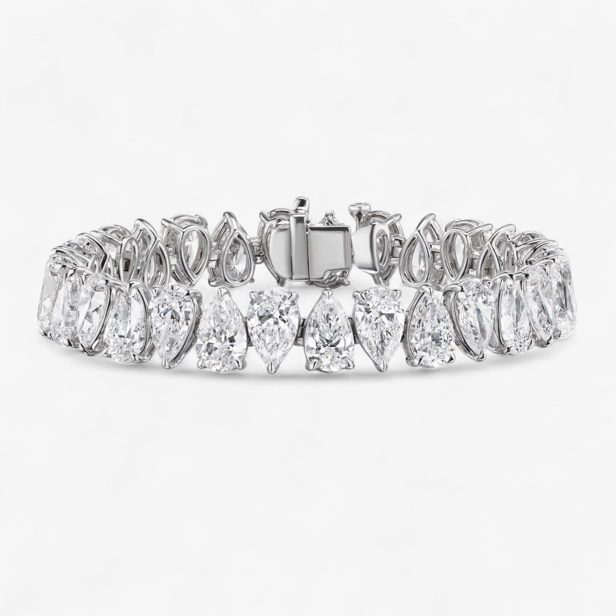 Alternating Pear Shape Diamond Tennis Bracelet