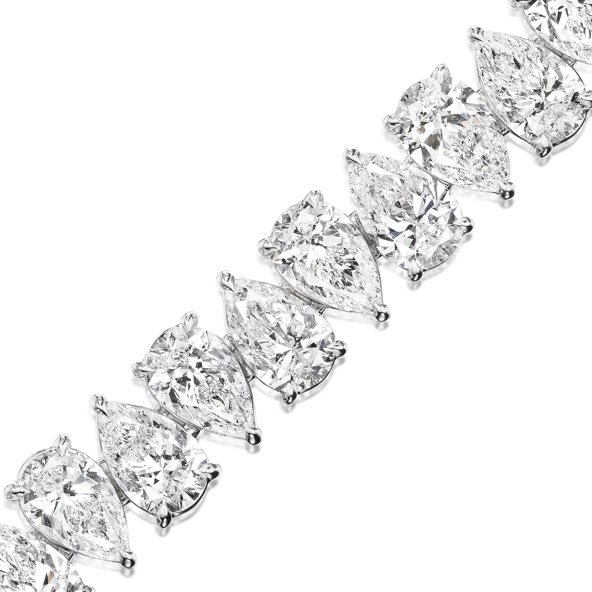 Alternating Pear Shape Diamond Tennis Bracelet