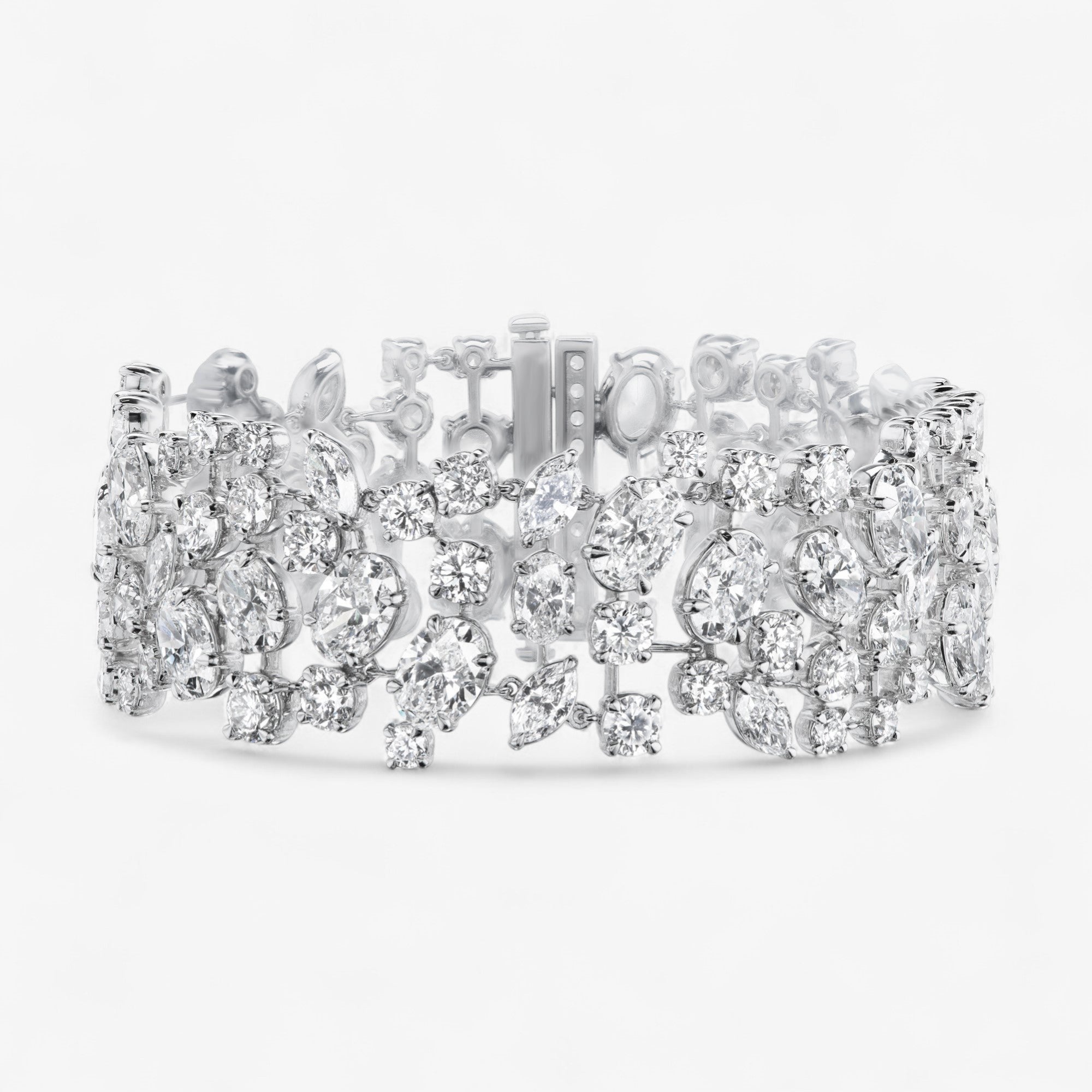 Mixed Shape Diamond Cluster Bracelet