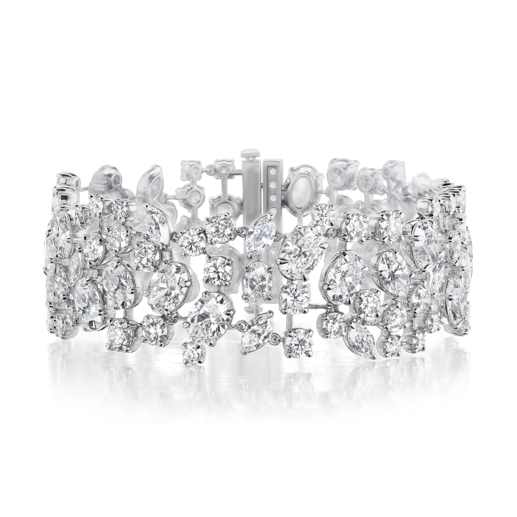 Mixed Shape Diamond Cluster Bracelet