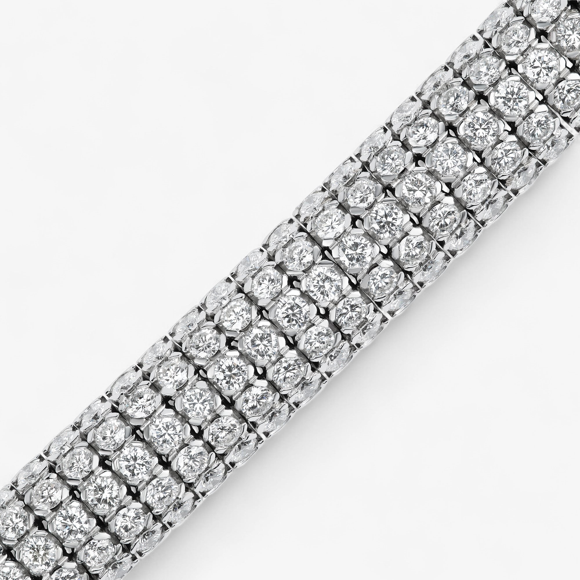Domed Diamond Bamboo Bracelet