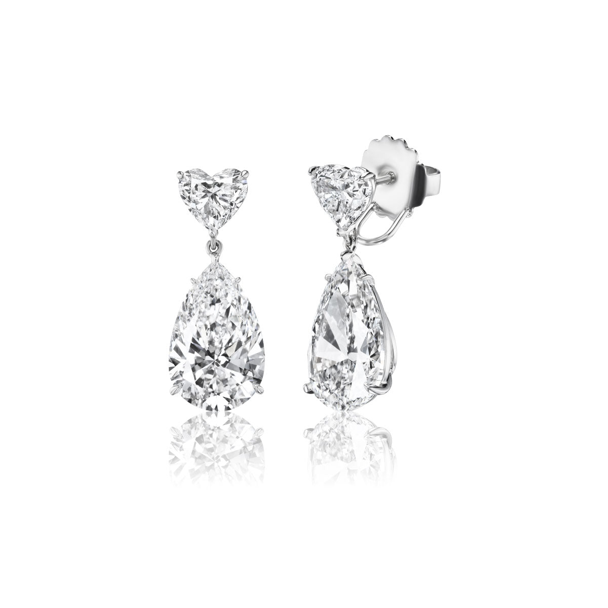 Heart & Pear Diamond Drop Earring