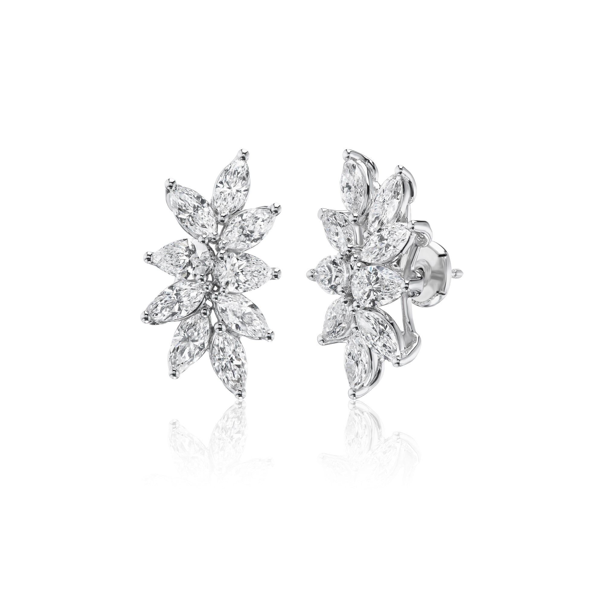 Marquise Diamond Cluster Earrings