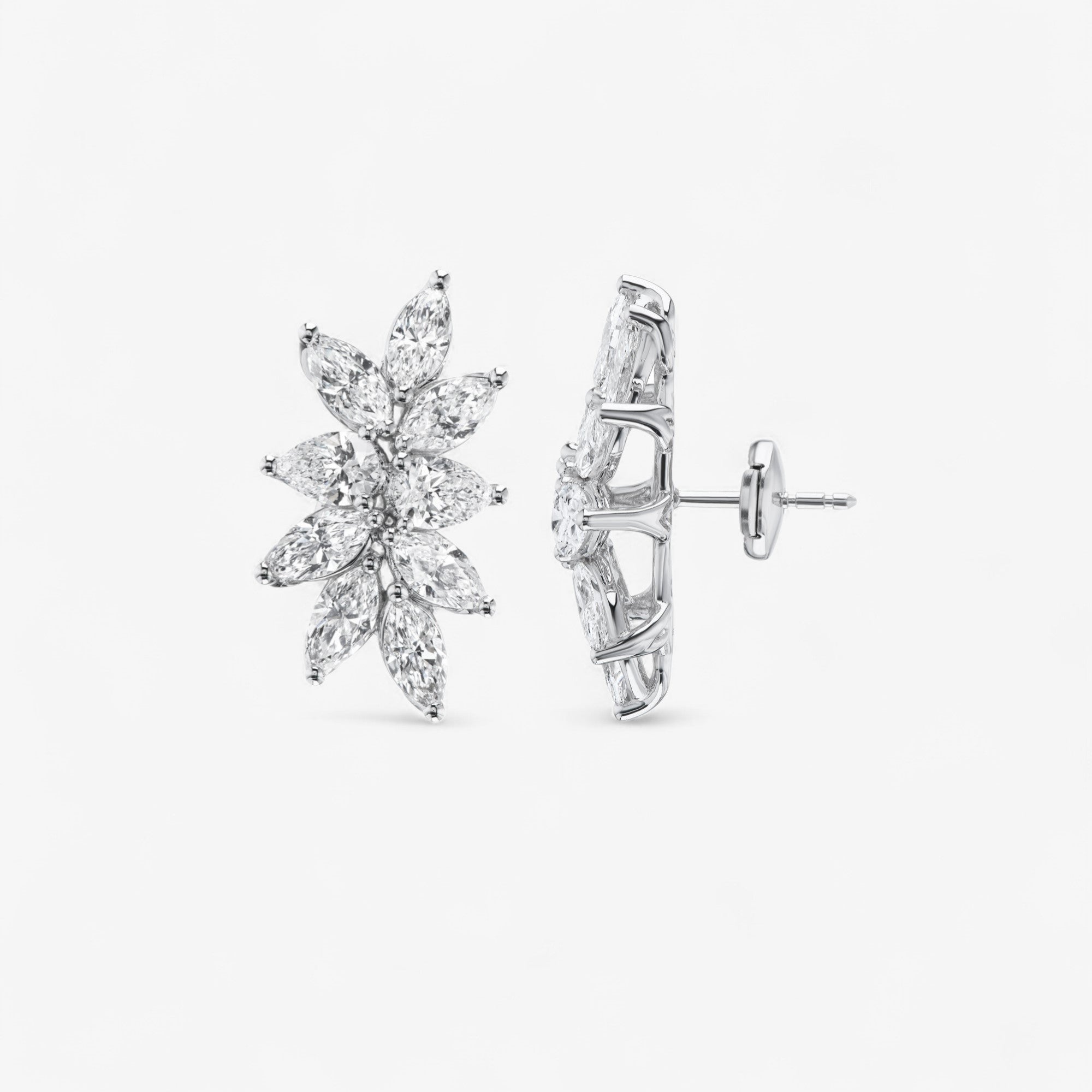 Marquise Diamond Cluster Earrings