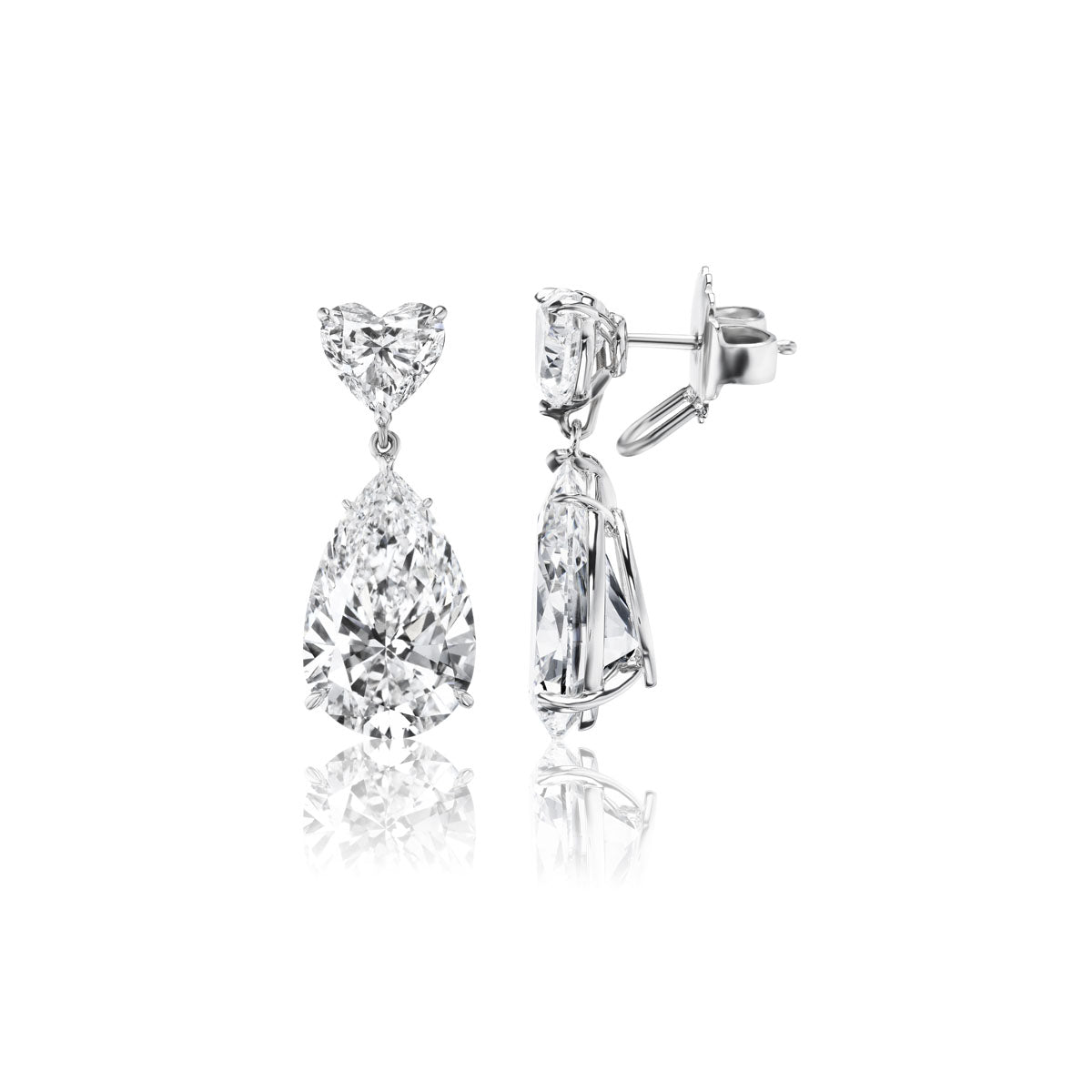 Heart & Pear Diamond Drop Earring