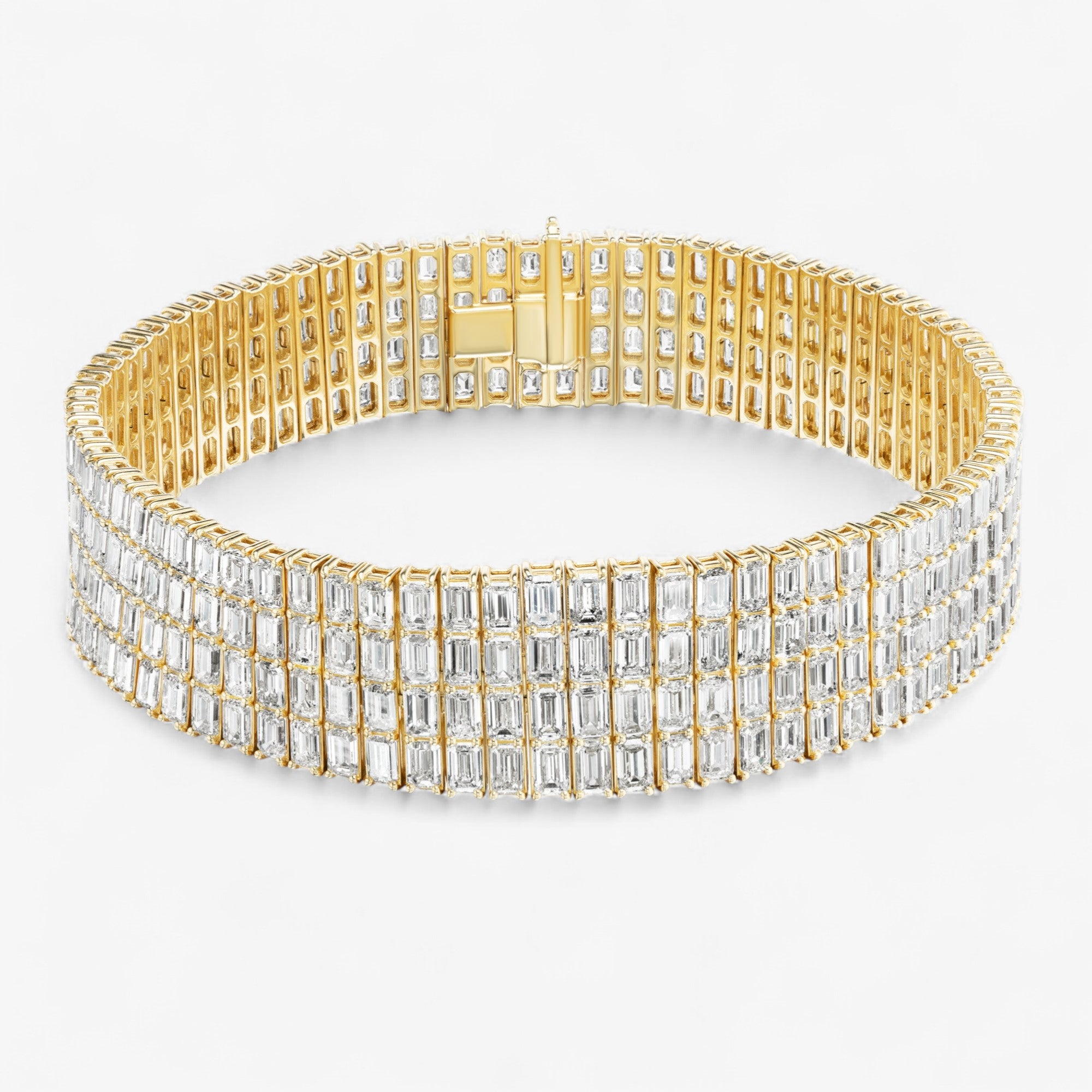 155CT Emerald Cut Diamond Choker Necklace