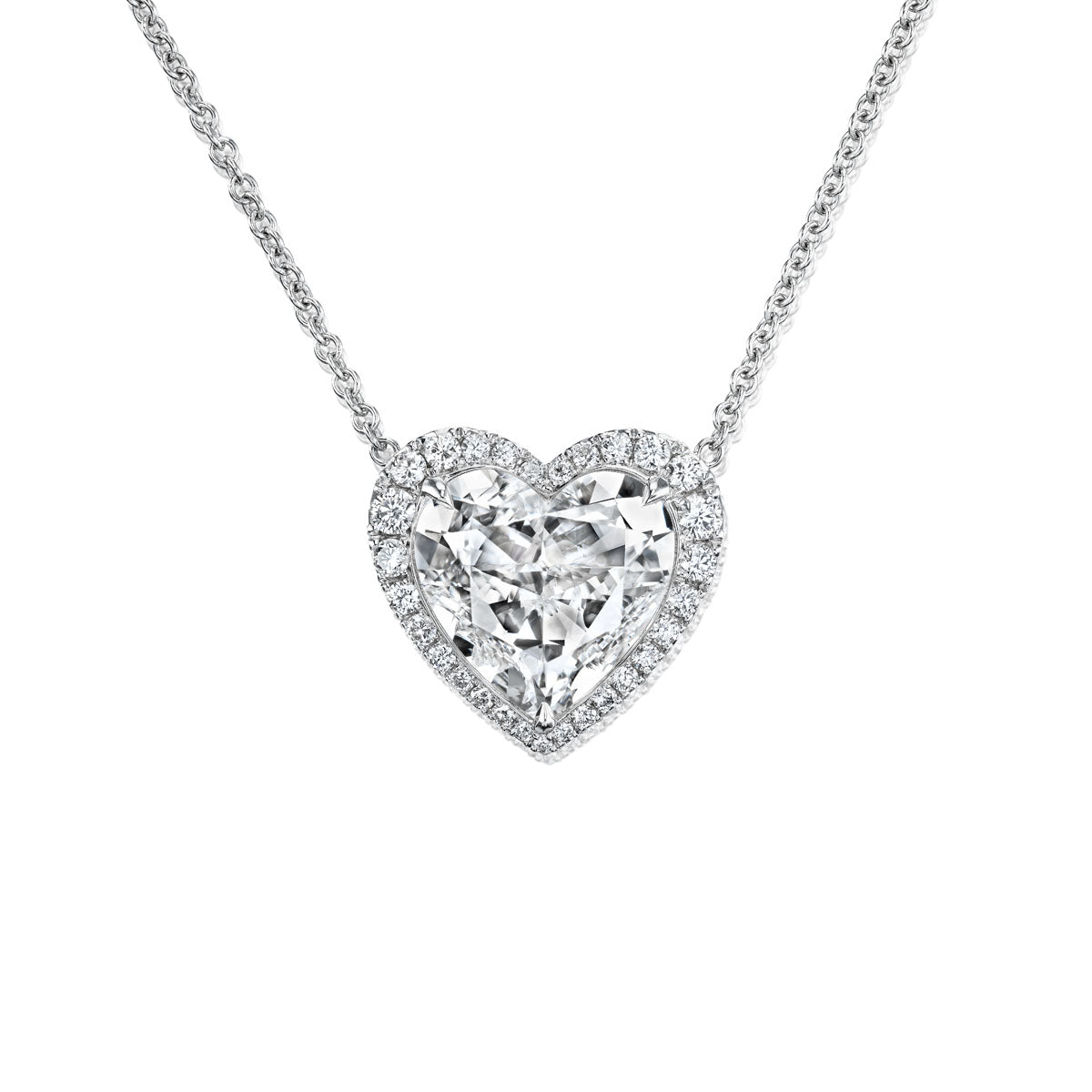 Heart Shaped Diamond Pendant with Halo