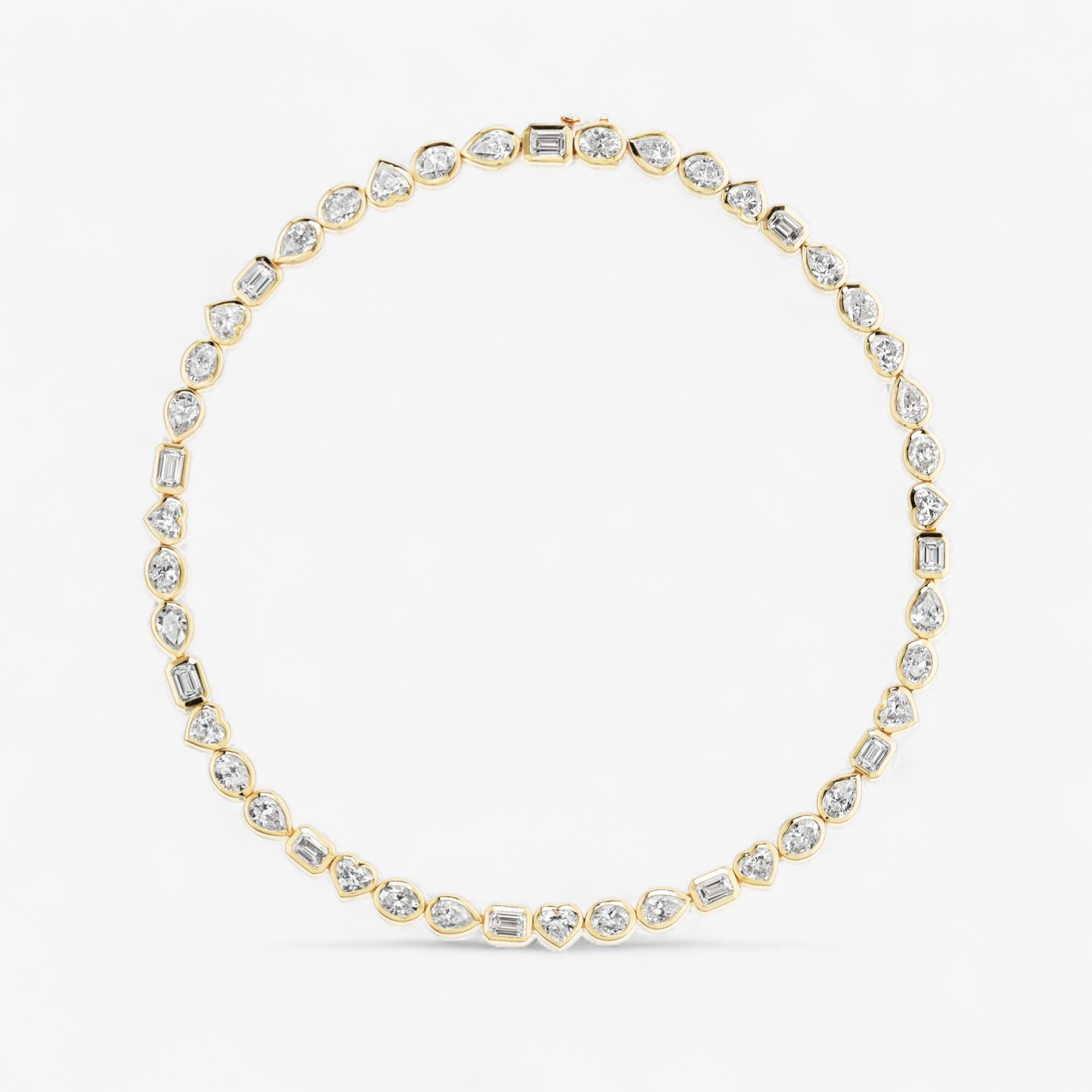 Mixed Shape Bezel Tennis Necklace