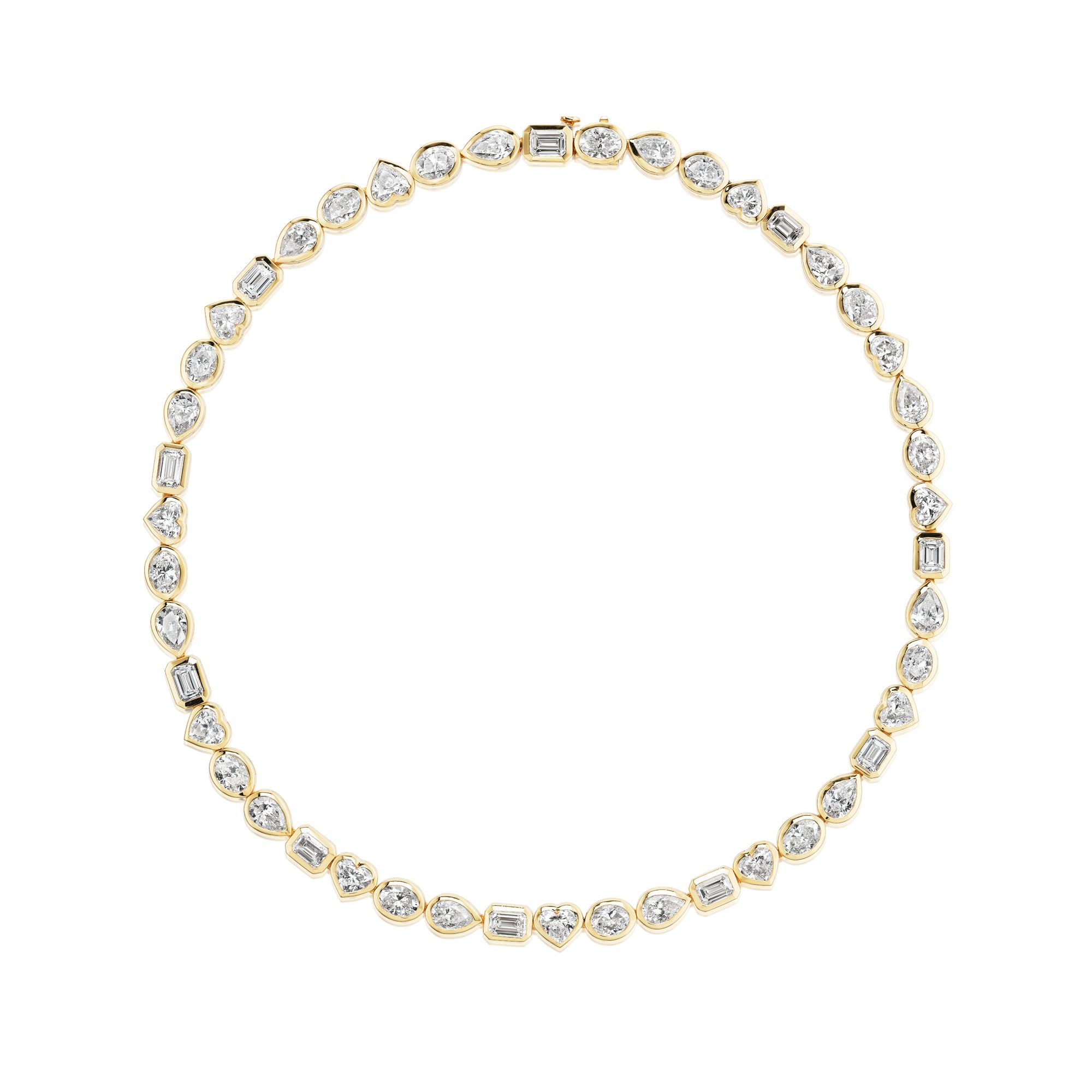 Mixed Shape Bezel Tennis Necklace