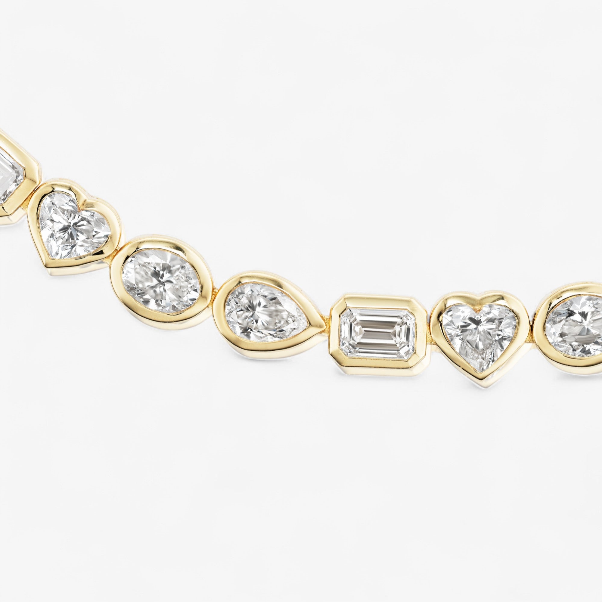 Mixed Shape Bezel Tennis Necklace