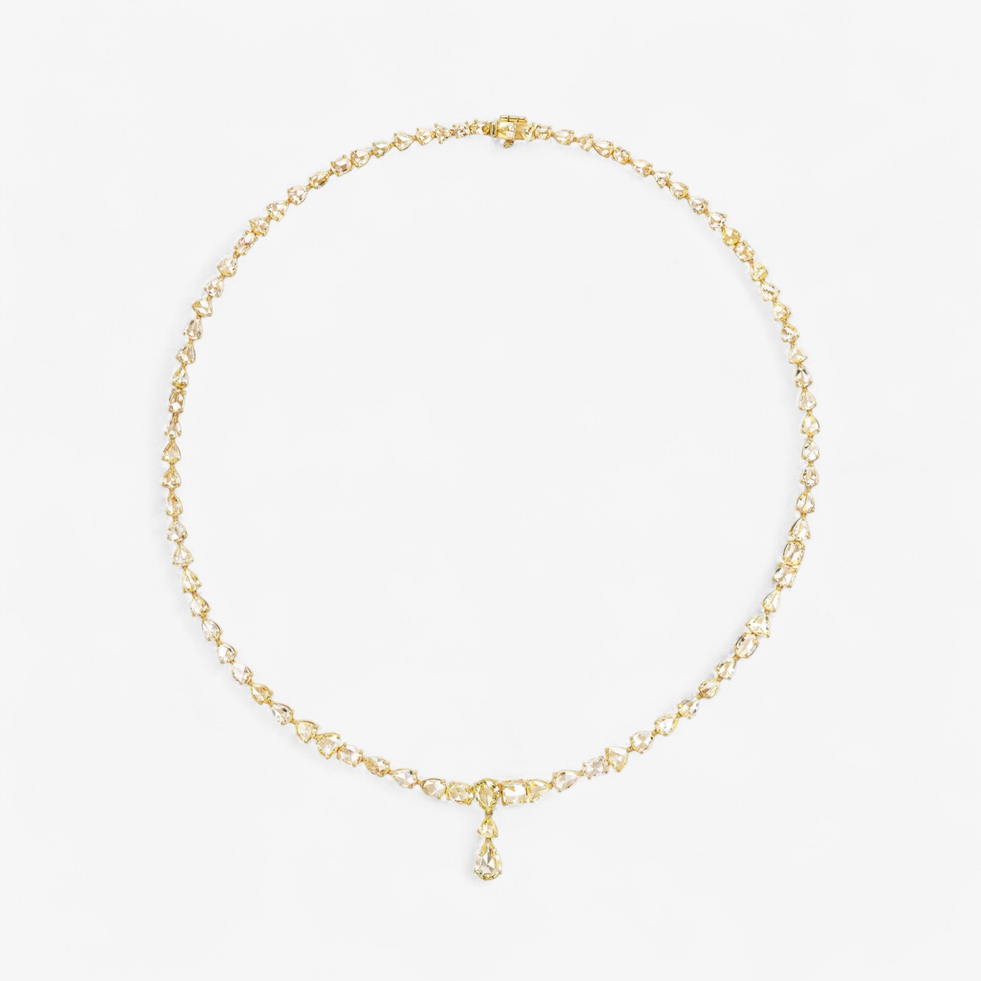 Rose Cut Yellow Diamond Necklace