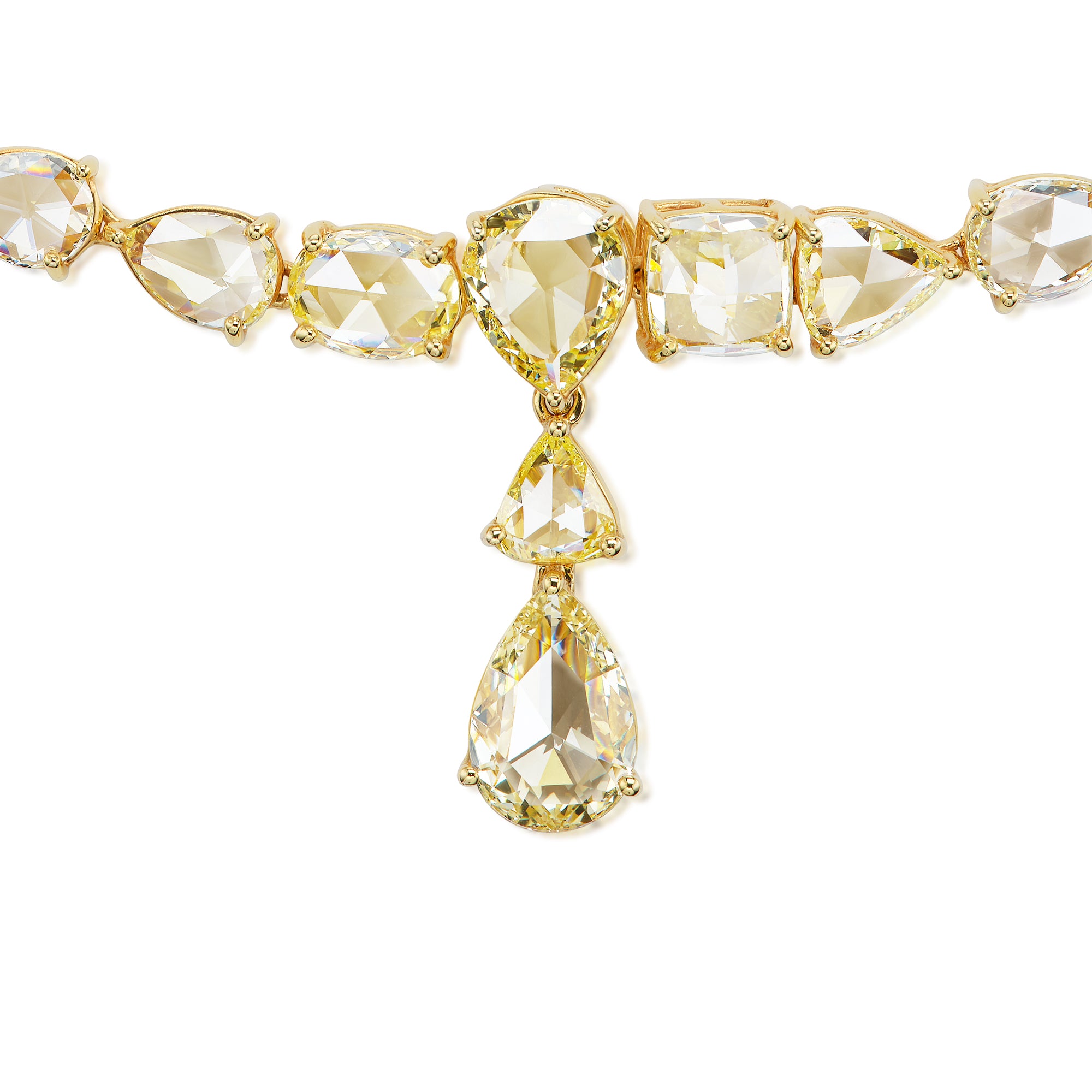 Rose Cut Yellow Diamond Necklace