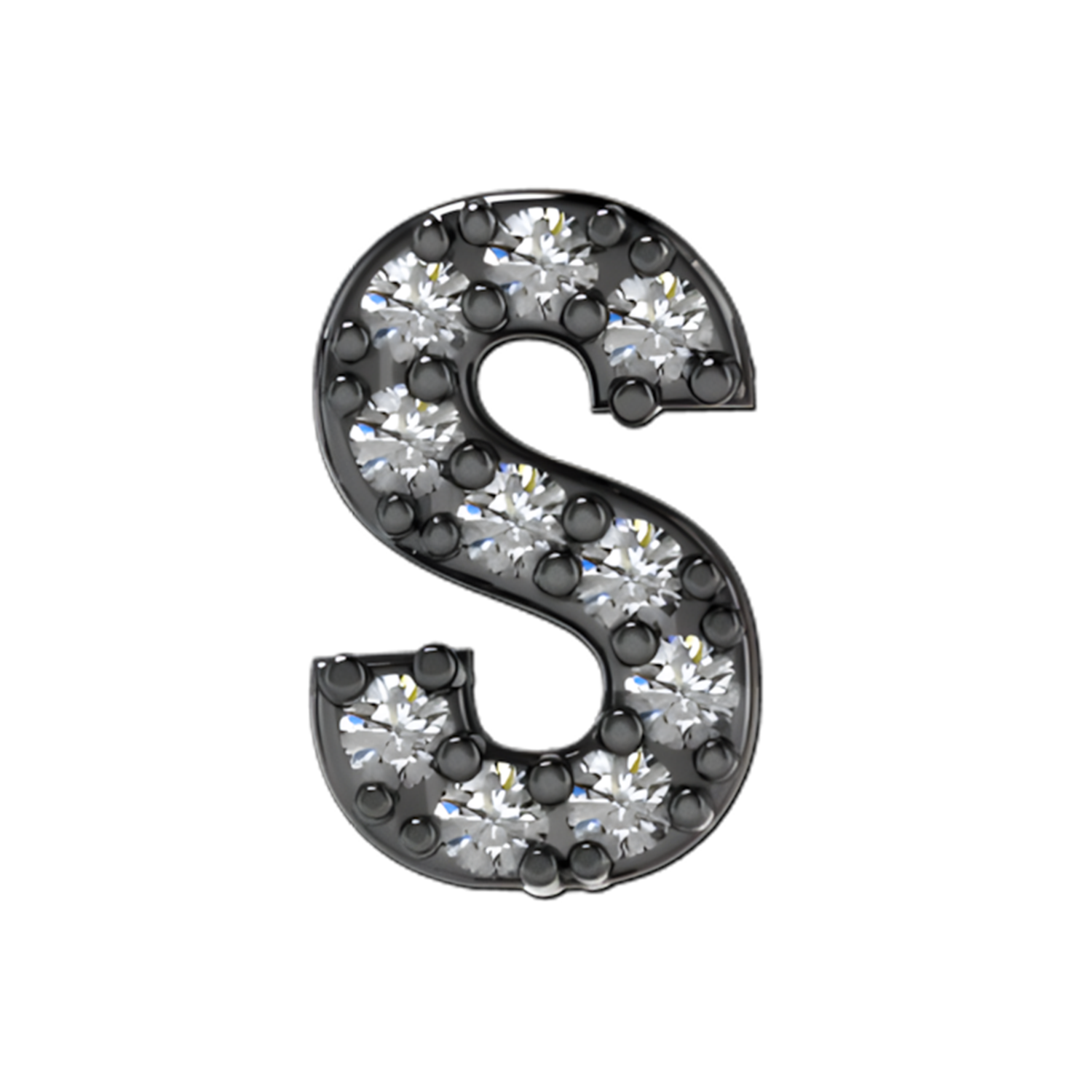 Slider Pave Letter S Charm