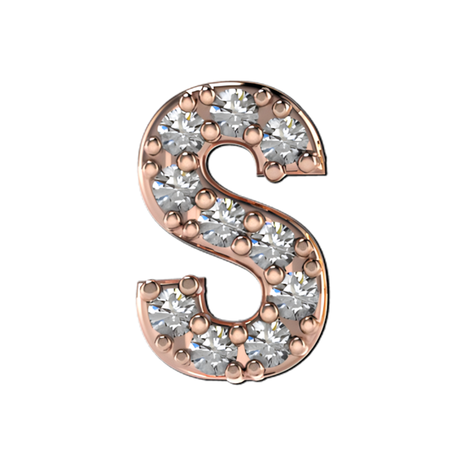 Slider Pave Letter S Charm