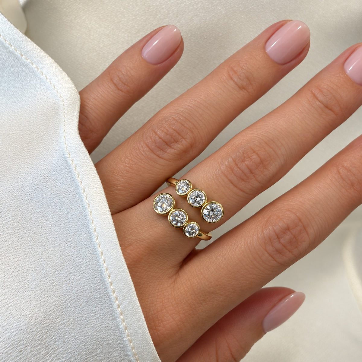 Coco Lab Diamond Round Bypass Ring