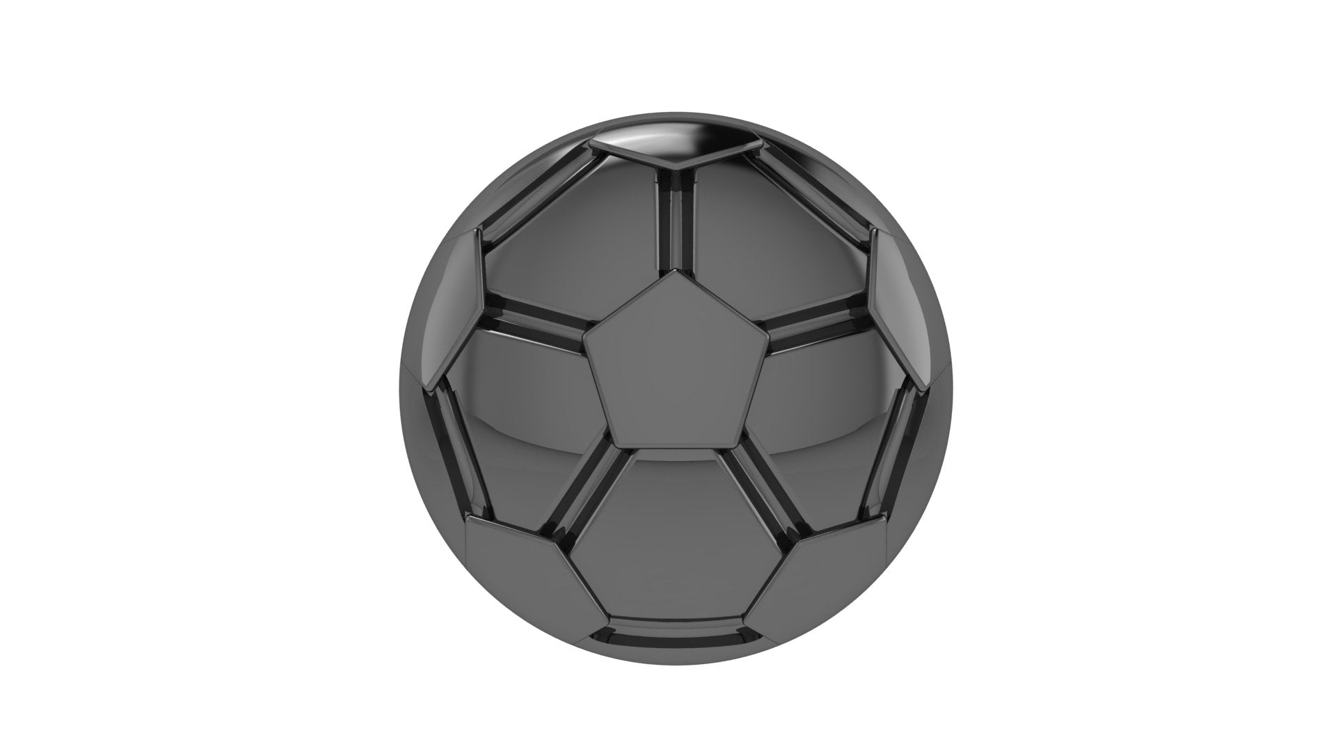 Solid Soccer Ball Slider Charm Black Rhodium
