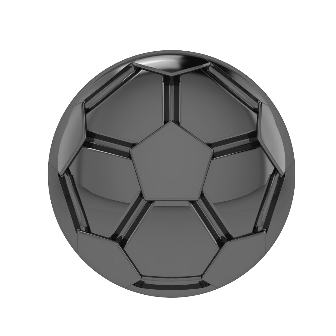 Solid Soccer Ball Slider Charm Black Rhodium