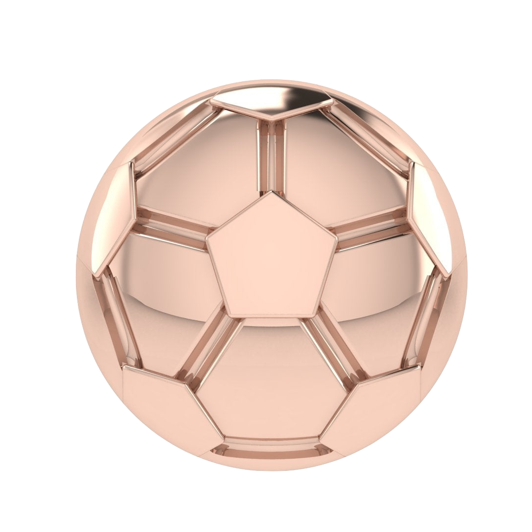 Solid Soccer Ball Slider Charm 18k Rose Gold