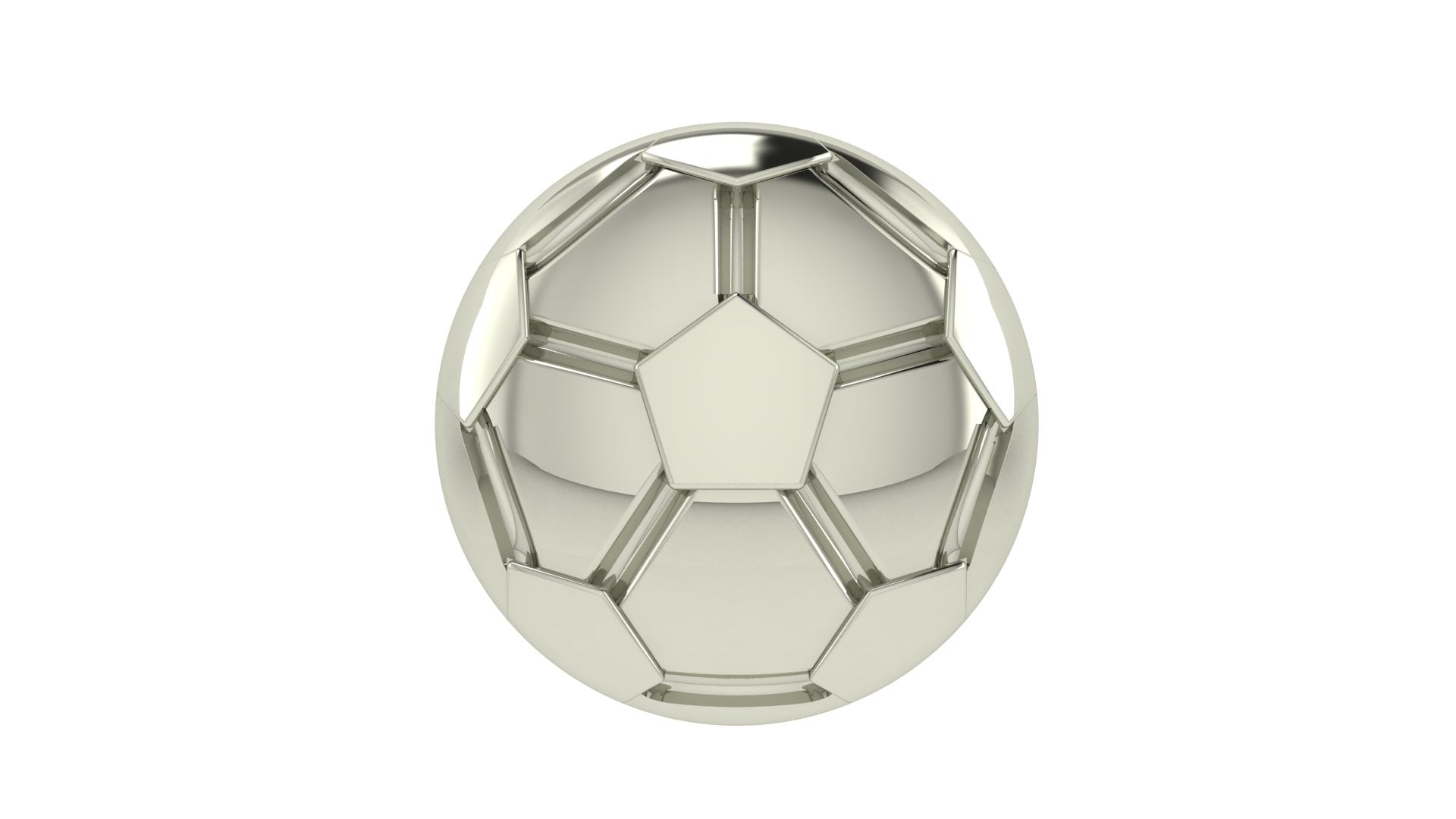 Solid Soccer Ball Slider Charm 18K White Gold
